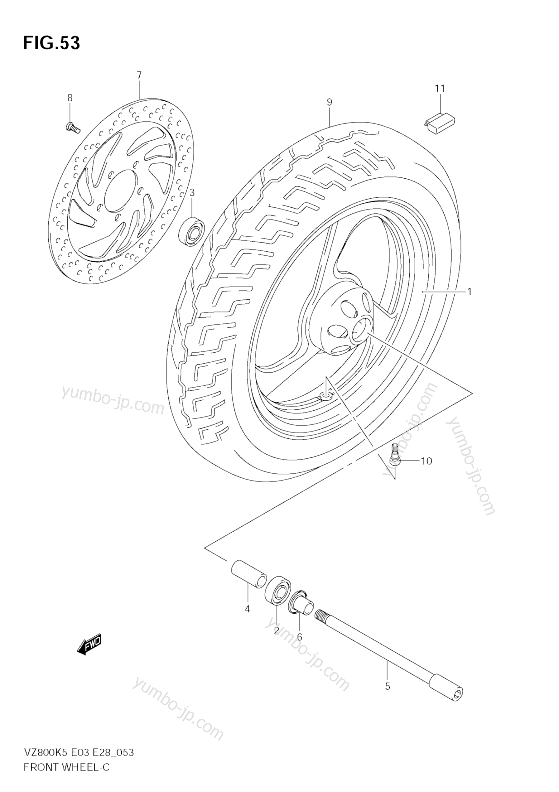 FRONT WHEEL for motorcycles SUZUKI Boulevard M50 (VZ800) 2009 year