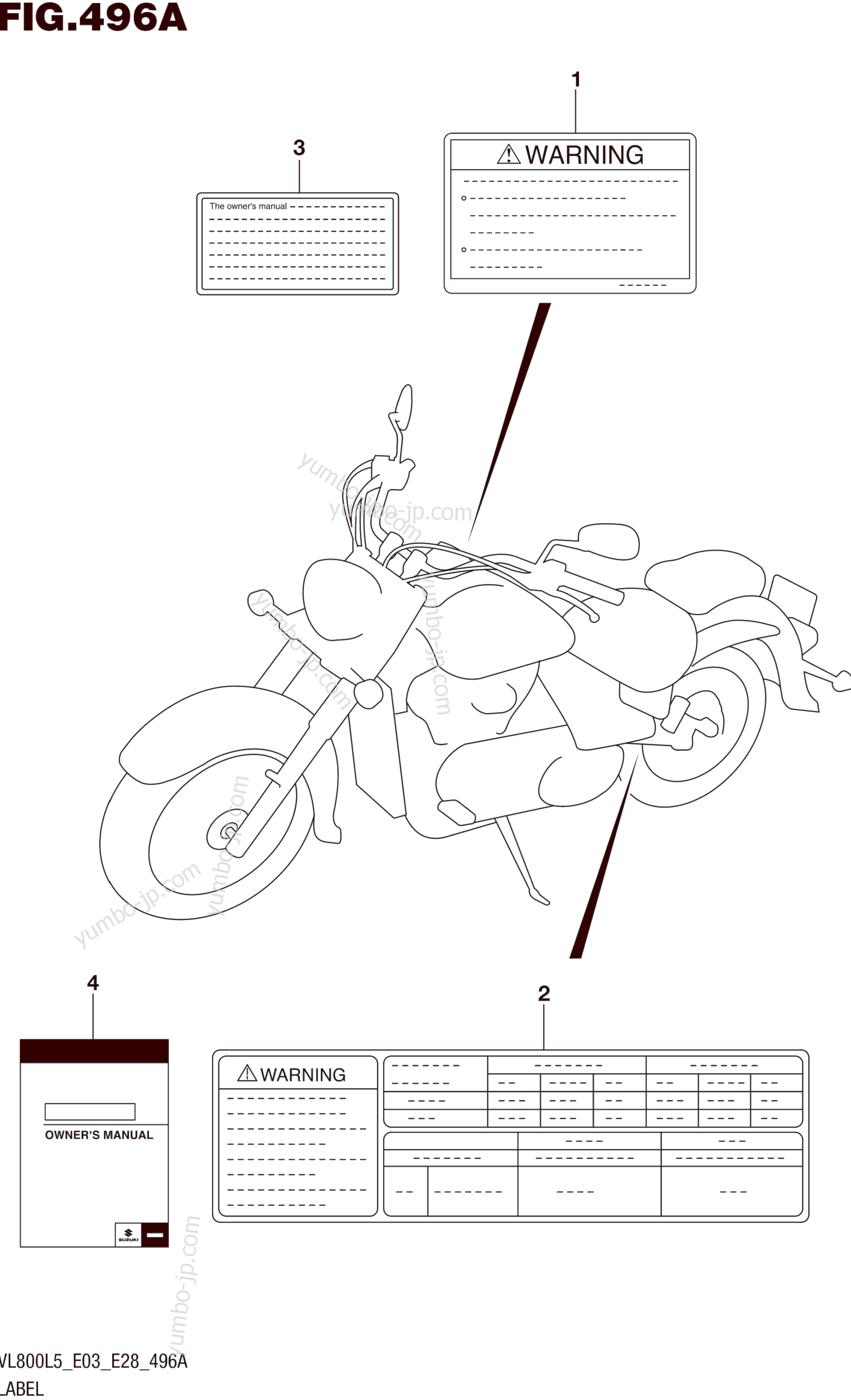 LABEL (VL800L5 E03) для мотоциклов SUZUKI VL800T 2015 г.