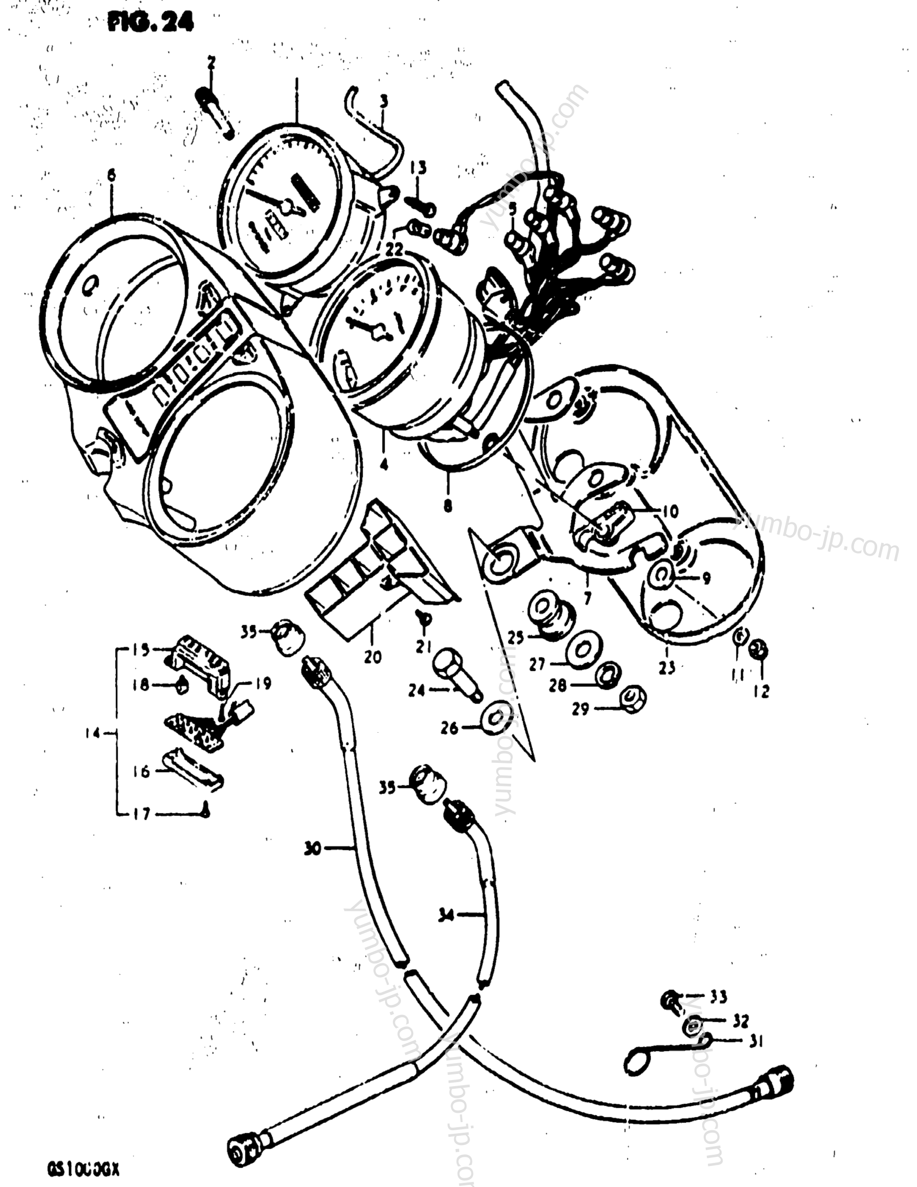 Speedometer-Tachometer for motorcycles SUZUKI GS1000G 1981 year