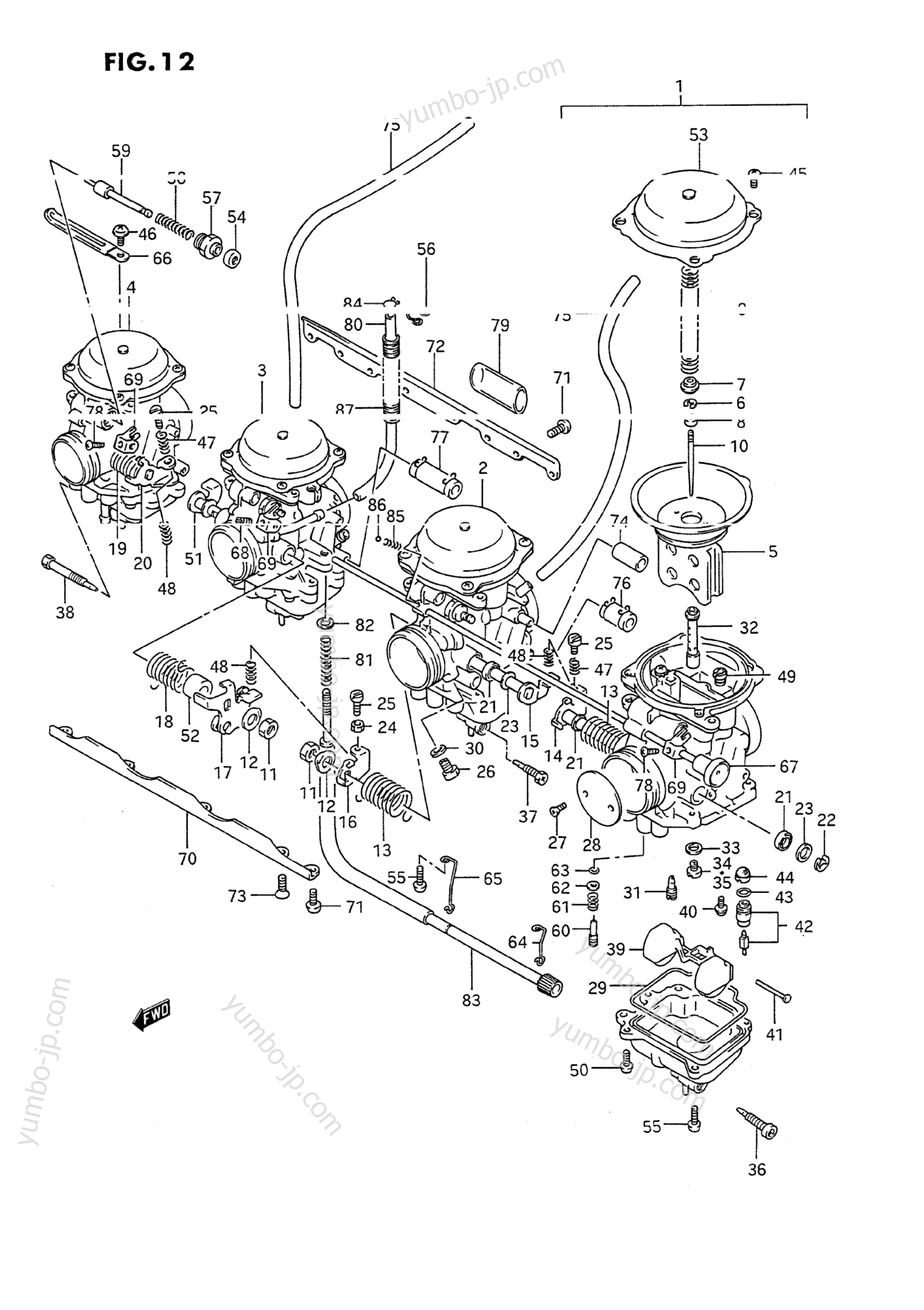 CARBURETOR (MODEL J) для мотоциклов SUZUKI Katana (GSX600F) 1989 г.