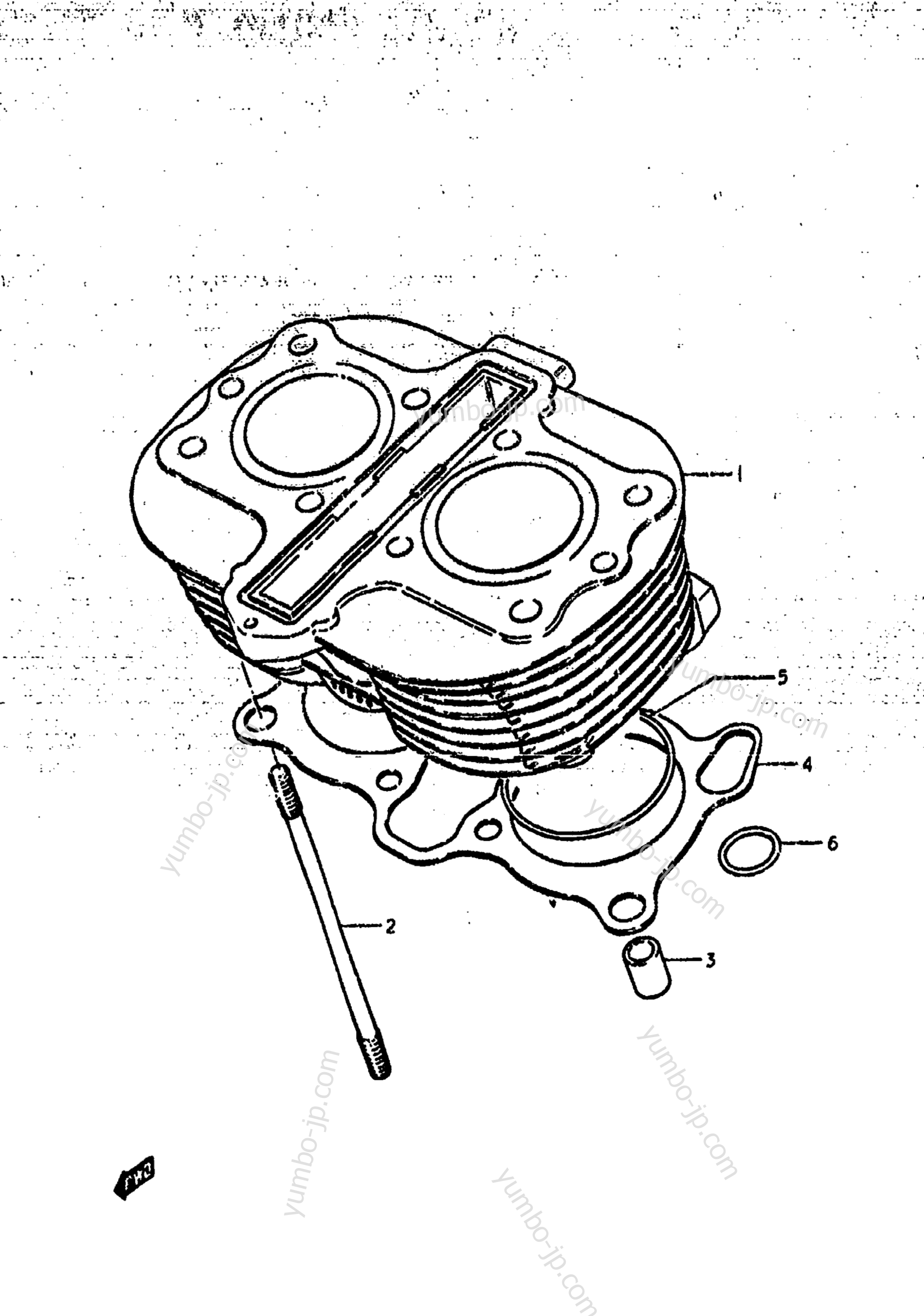 Блок цилиндров для мотоциклов SUZUKI GS425L 1979 г.