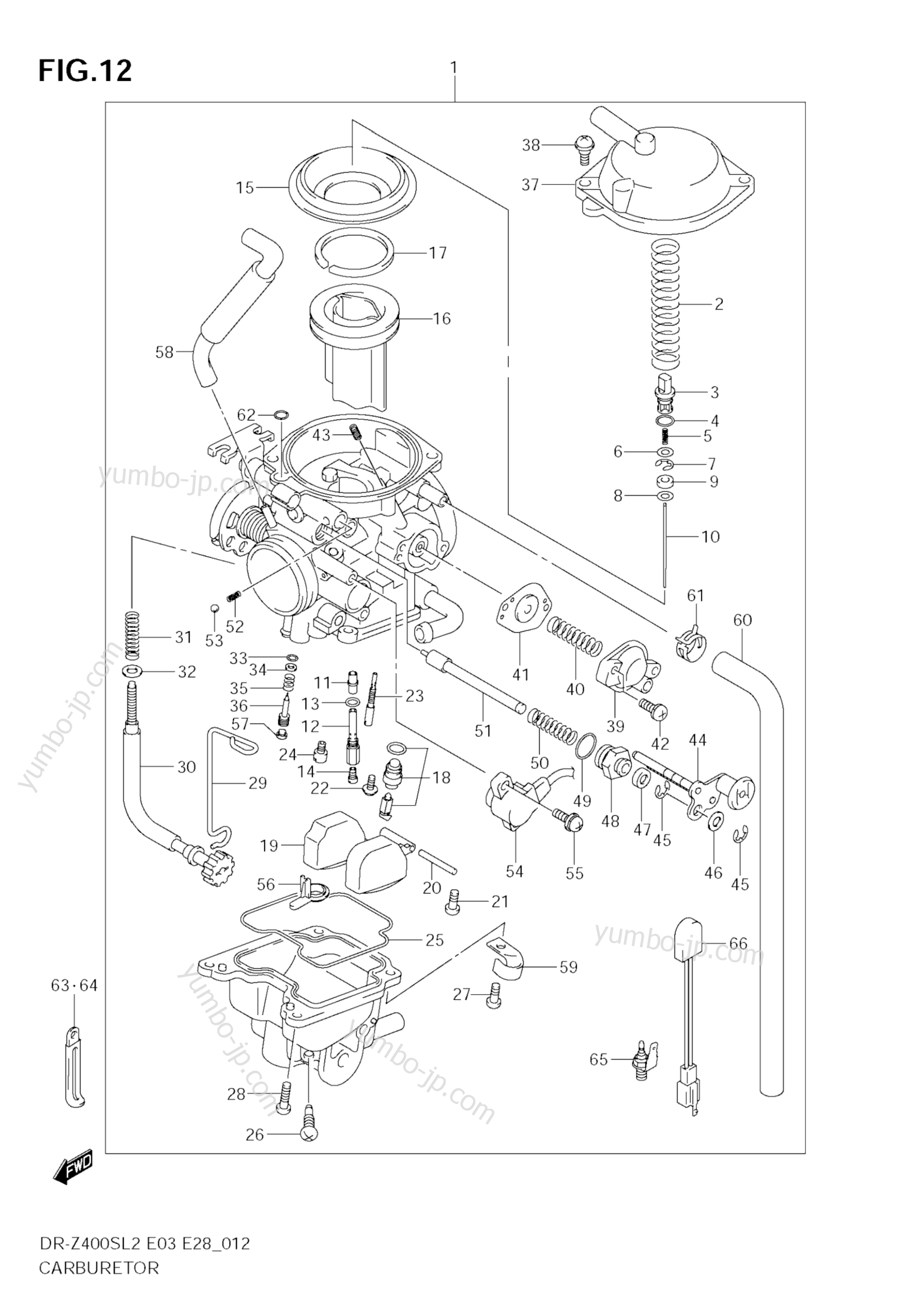 CARBURETOR (E03) for motorcycles SUZUKI DR-Z400S 2012 year