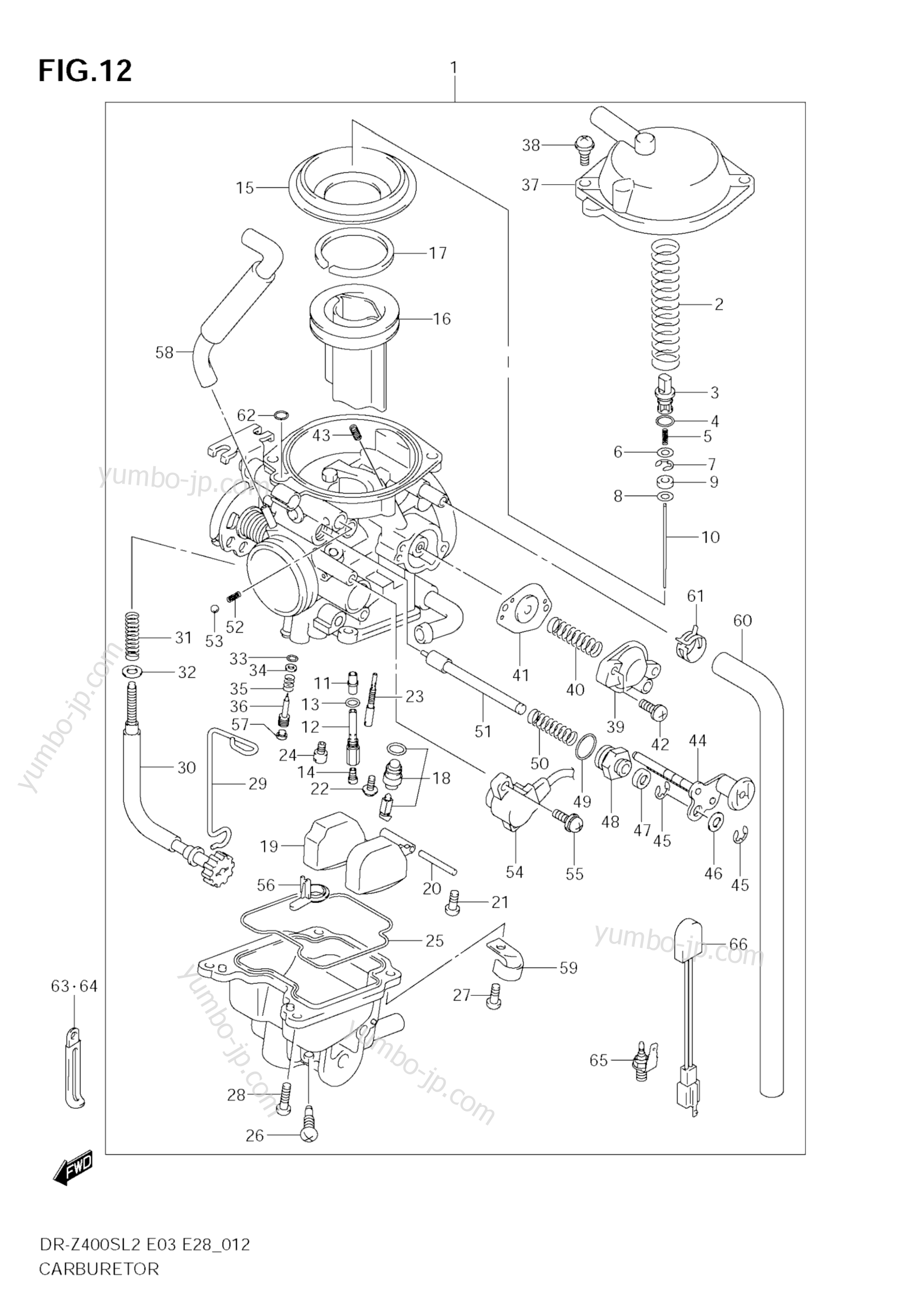 CARBURETOR (E03) для мотоциклов SUZUKI DR-Z400S 2012 г.