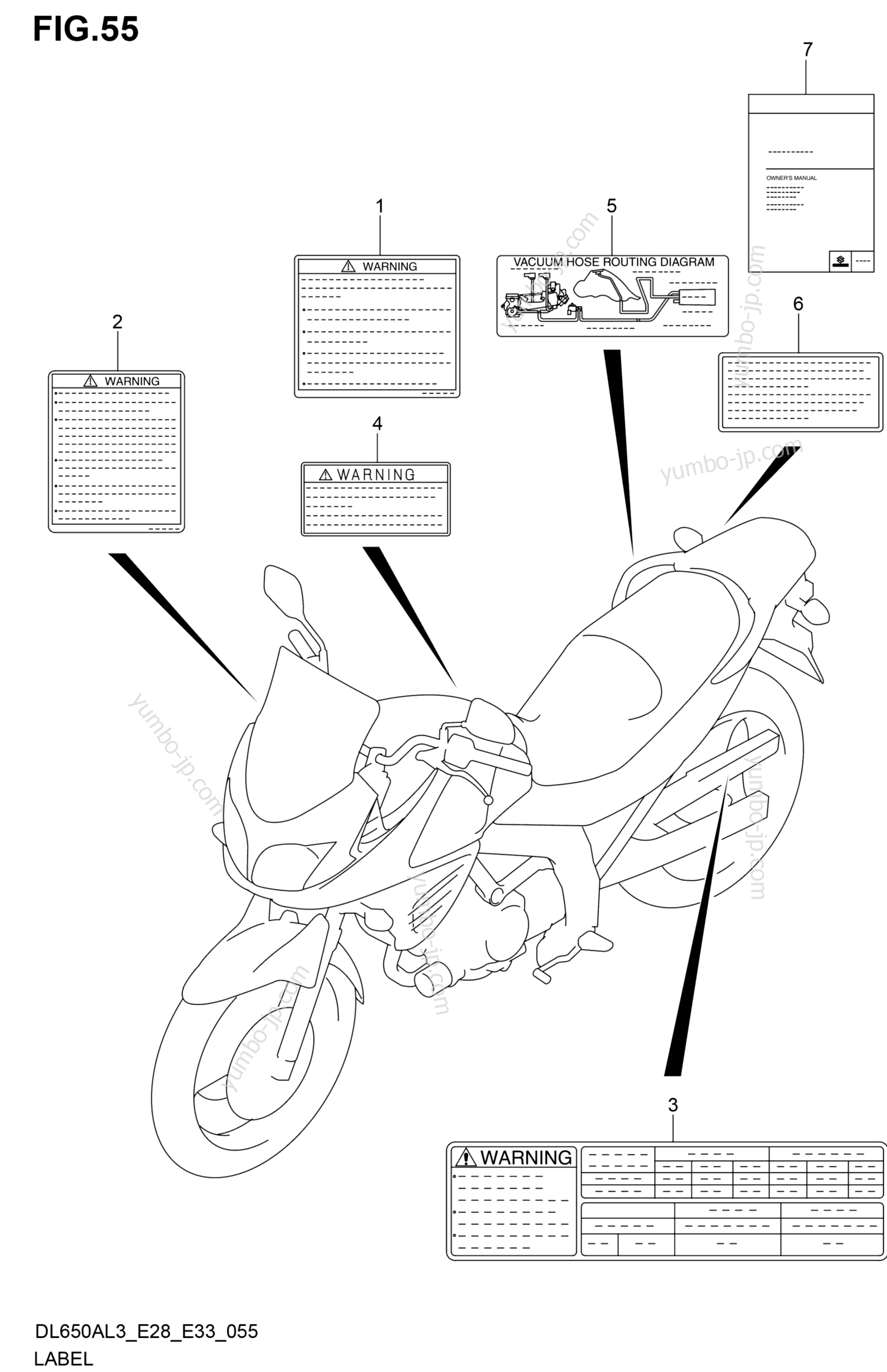 LABEL (DL650AL3 E33) для мотоциклов SUZUKI DL650AL3 2013 г.