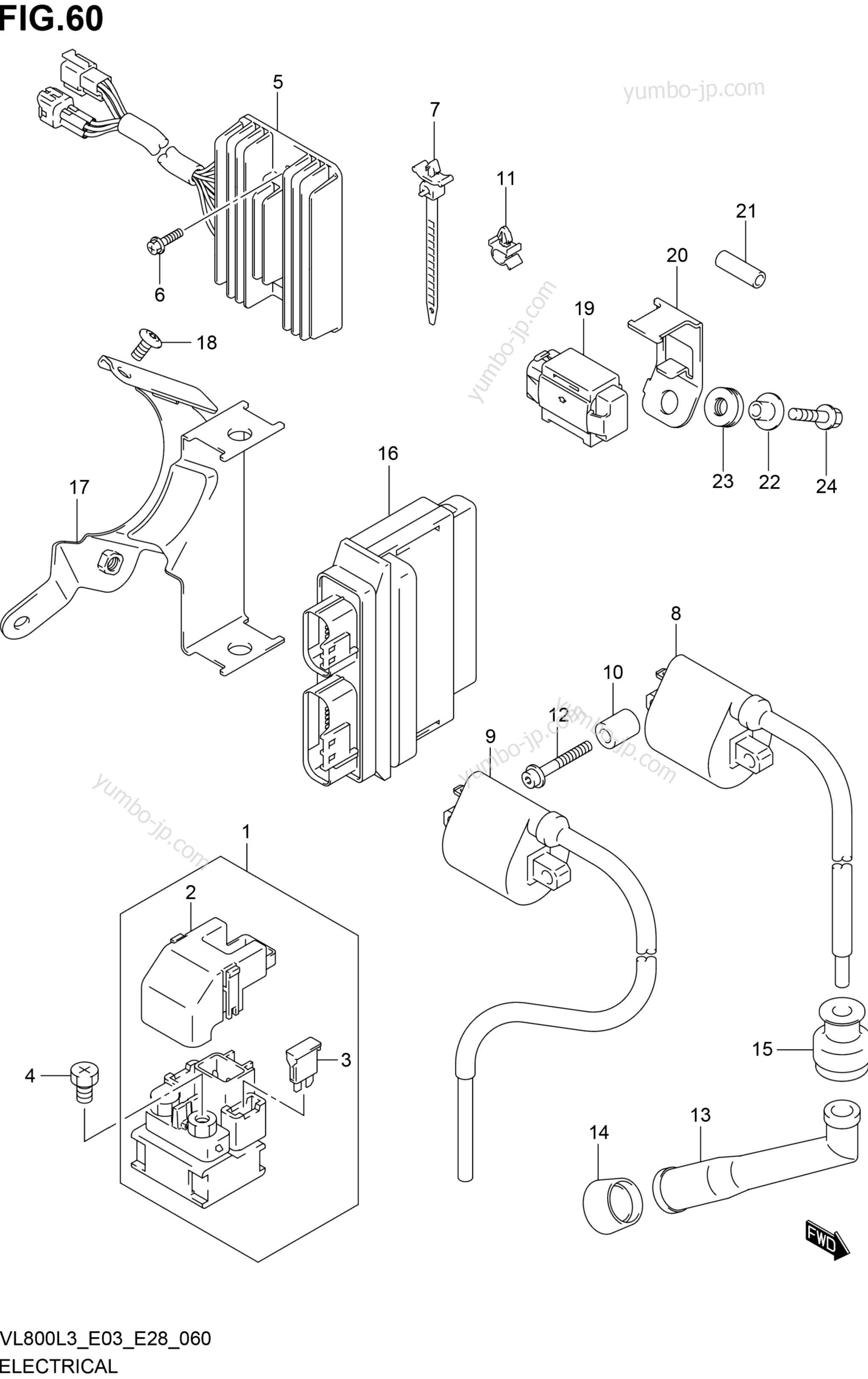 ELECTRICAL (VL800L3 E03) for motorcycles SUZUKI VL800C 2013 year