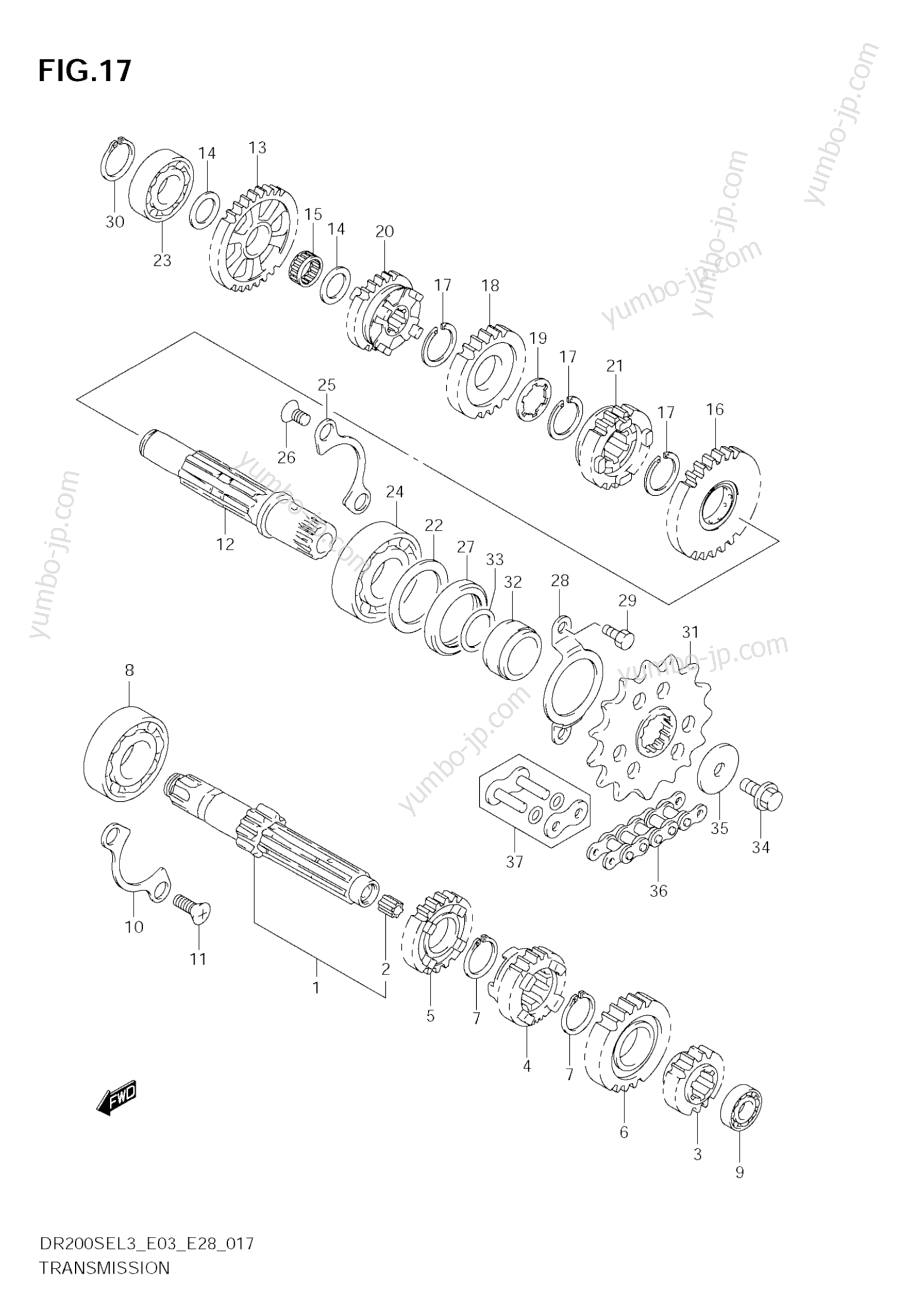 TRANSMISSION для мотоциклов SUZUKI DR200SE 2013 г.