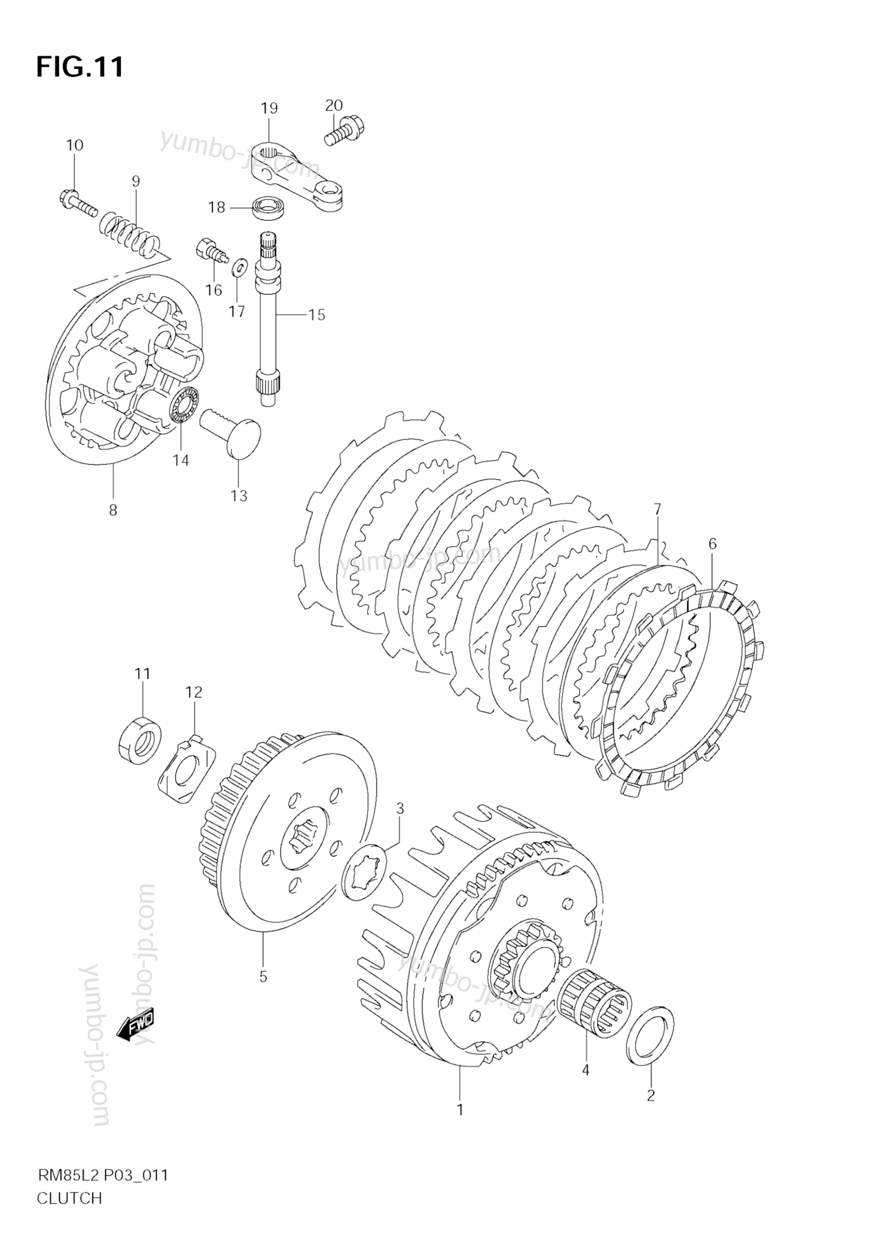 Устройство сцепления для мотоциклов SUZUKI RM85 2012 г.