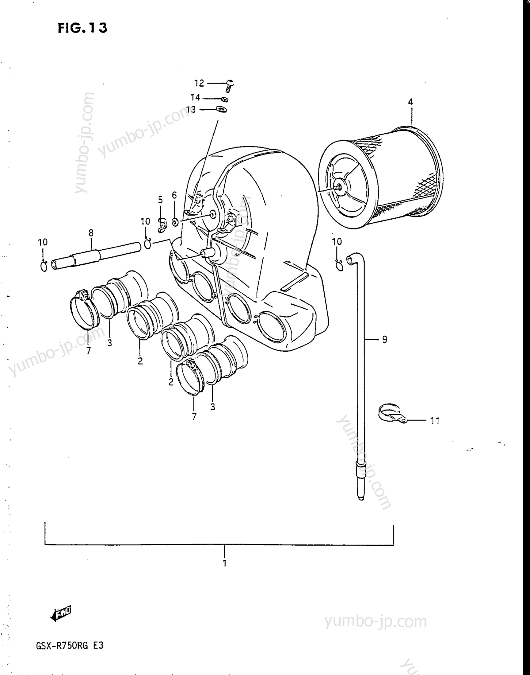 AIR CLEANER for motorcycles SUZUKI GSX-R750R 1986 year