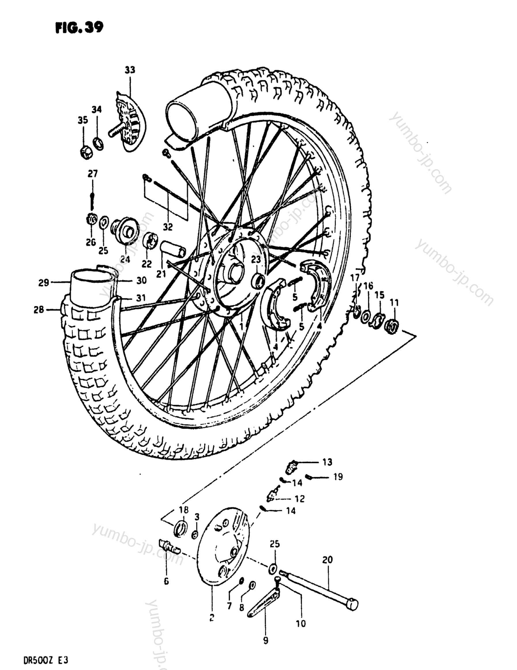 FRONT WHEEL для мотоциклов SUZUKI DR500 1981 г.