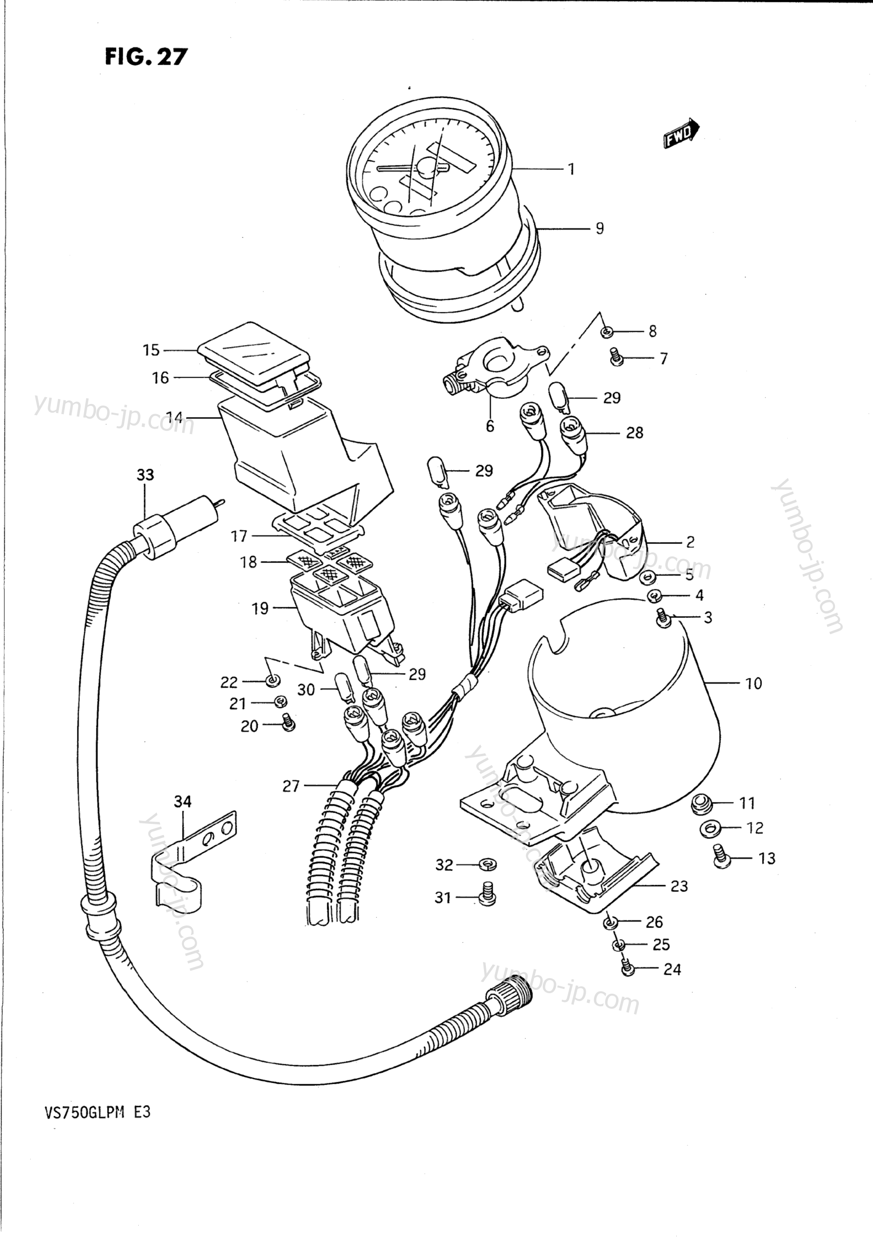 SPEEDOMETER for motorcycles SUZUKI Intruder (VS750GLP) 1989 year