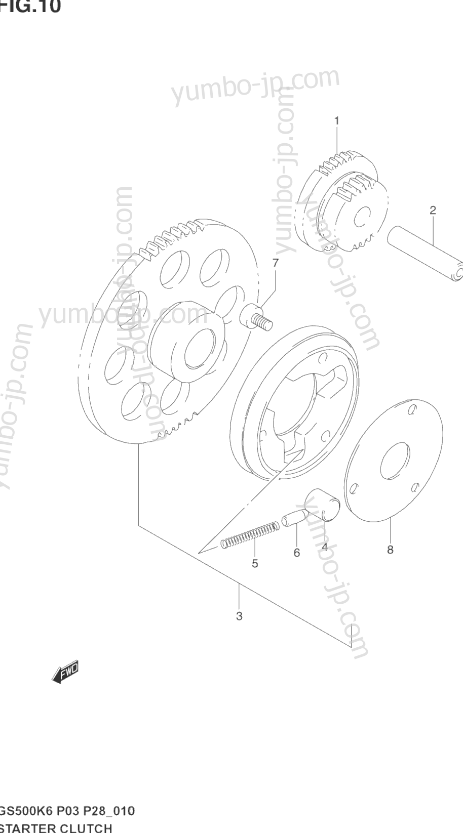 STARTER CLUTCH для мотоциклов SUZUKI GS500F 2006 г.