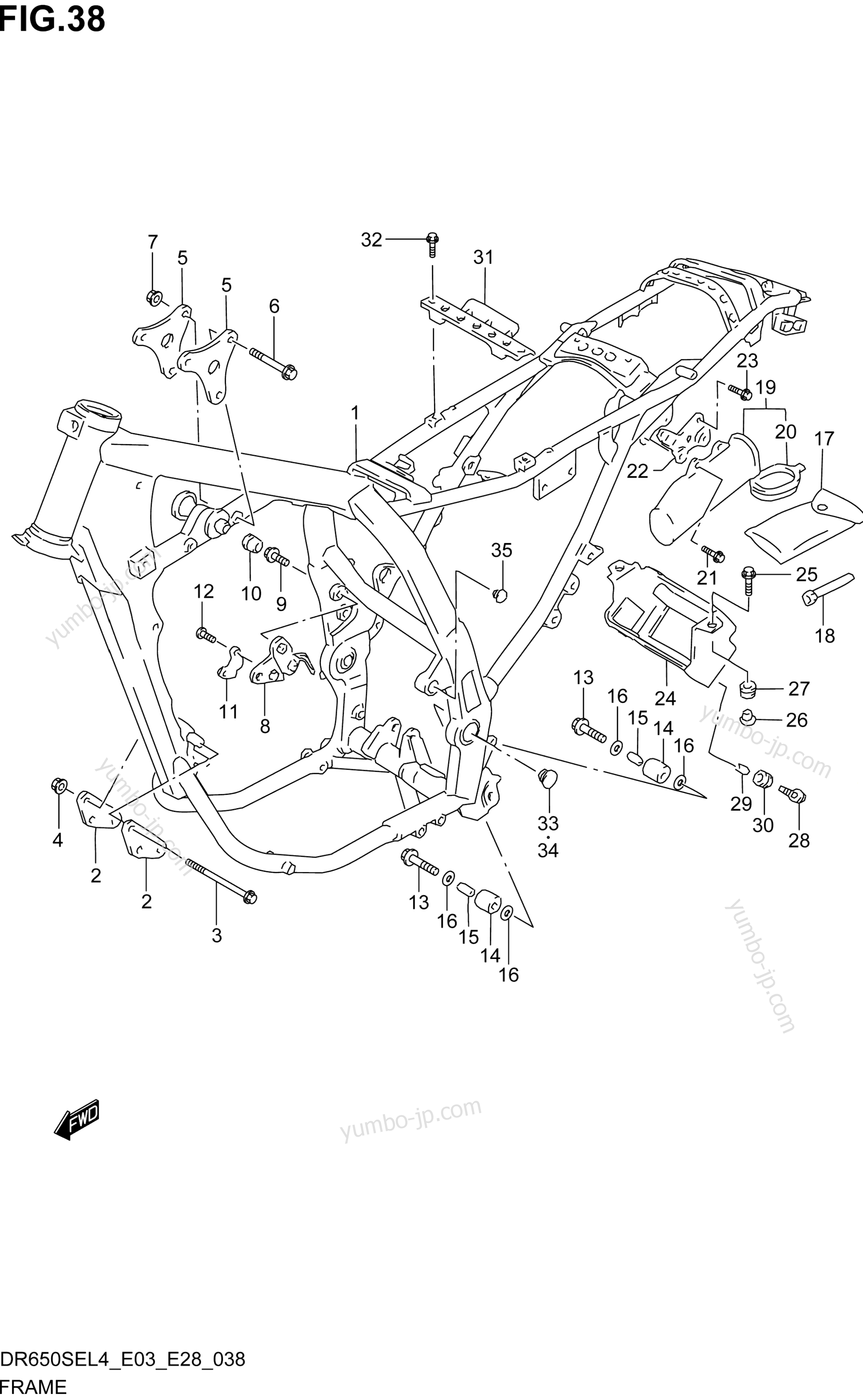 FRAME (DR650SEL4 E33) for motorcycles SUZUKI DR650SE 2014 year
