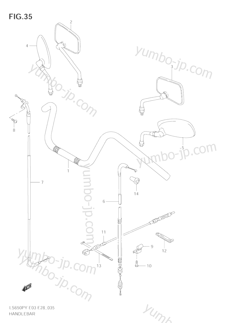 HANDLEBAR for motorcycles SUZUKI Savage (LS650P) 2004 year