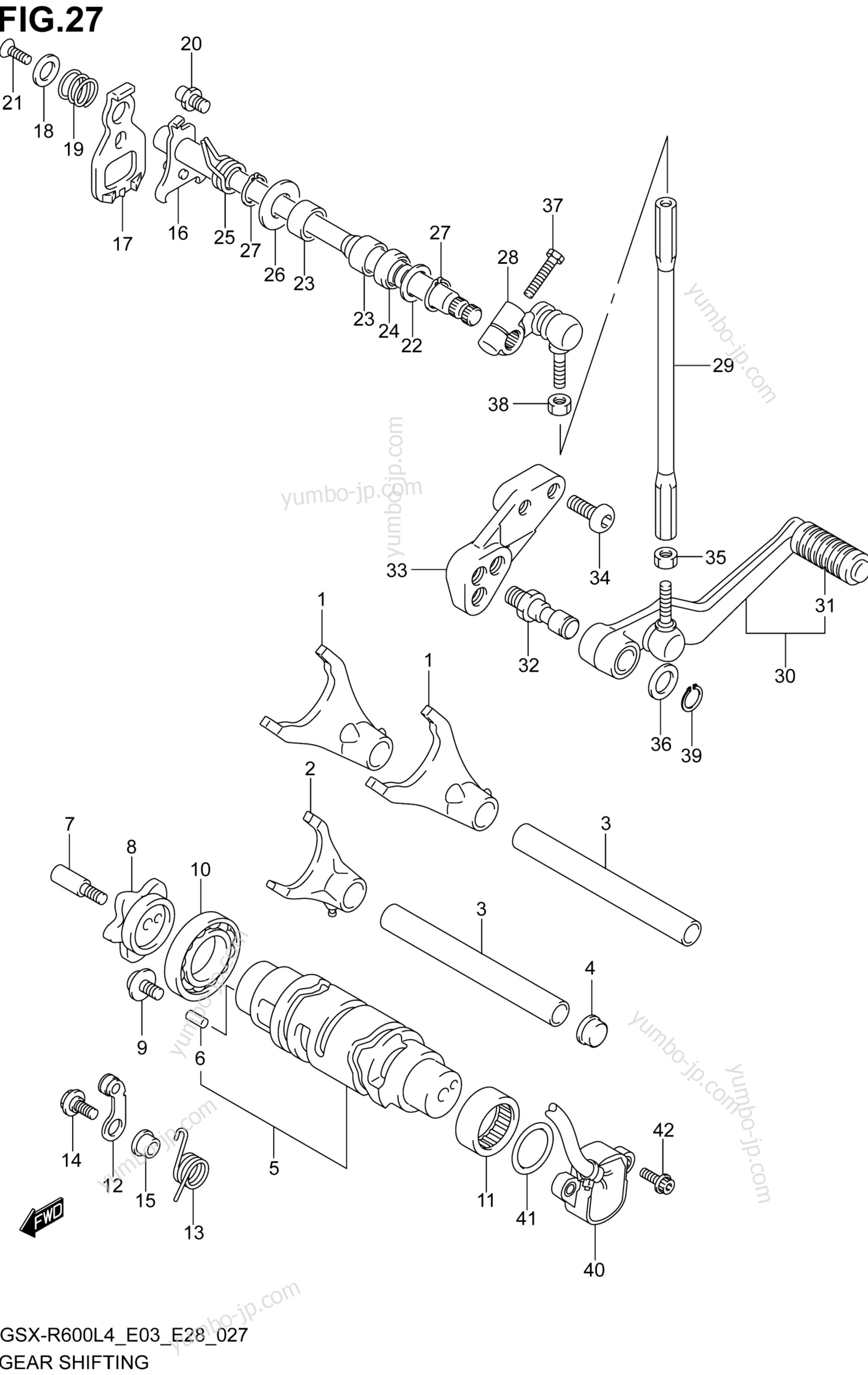 GEAR SHIFTING for motorcycles SUZUKI GSX-R600 2014 year