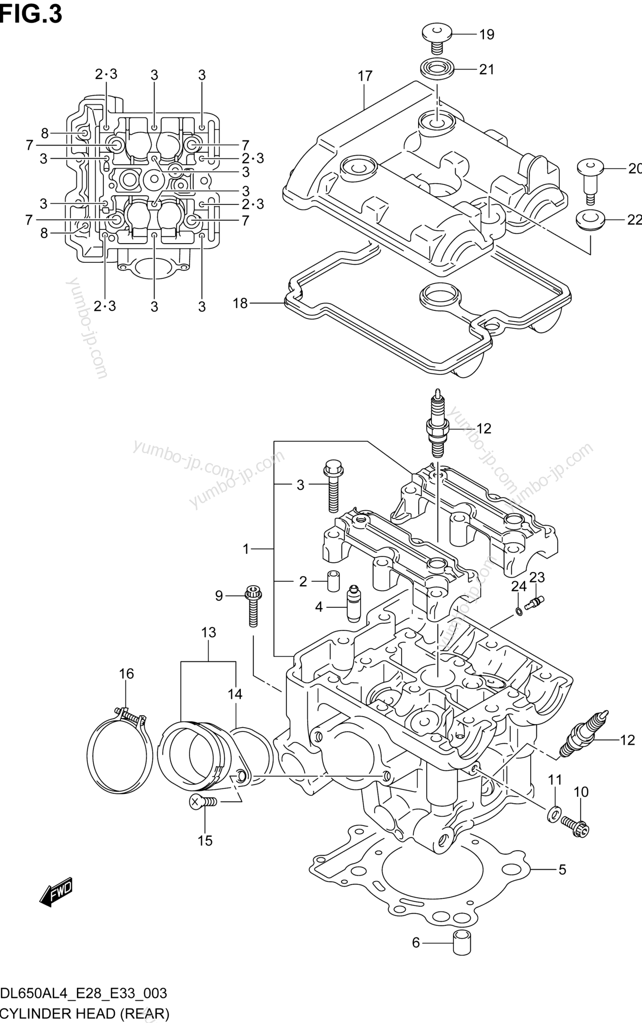 CYLINDER HEAD (REAR) для мотоциклов SUZUKI DL650A 2014 г.