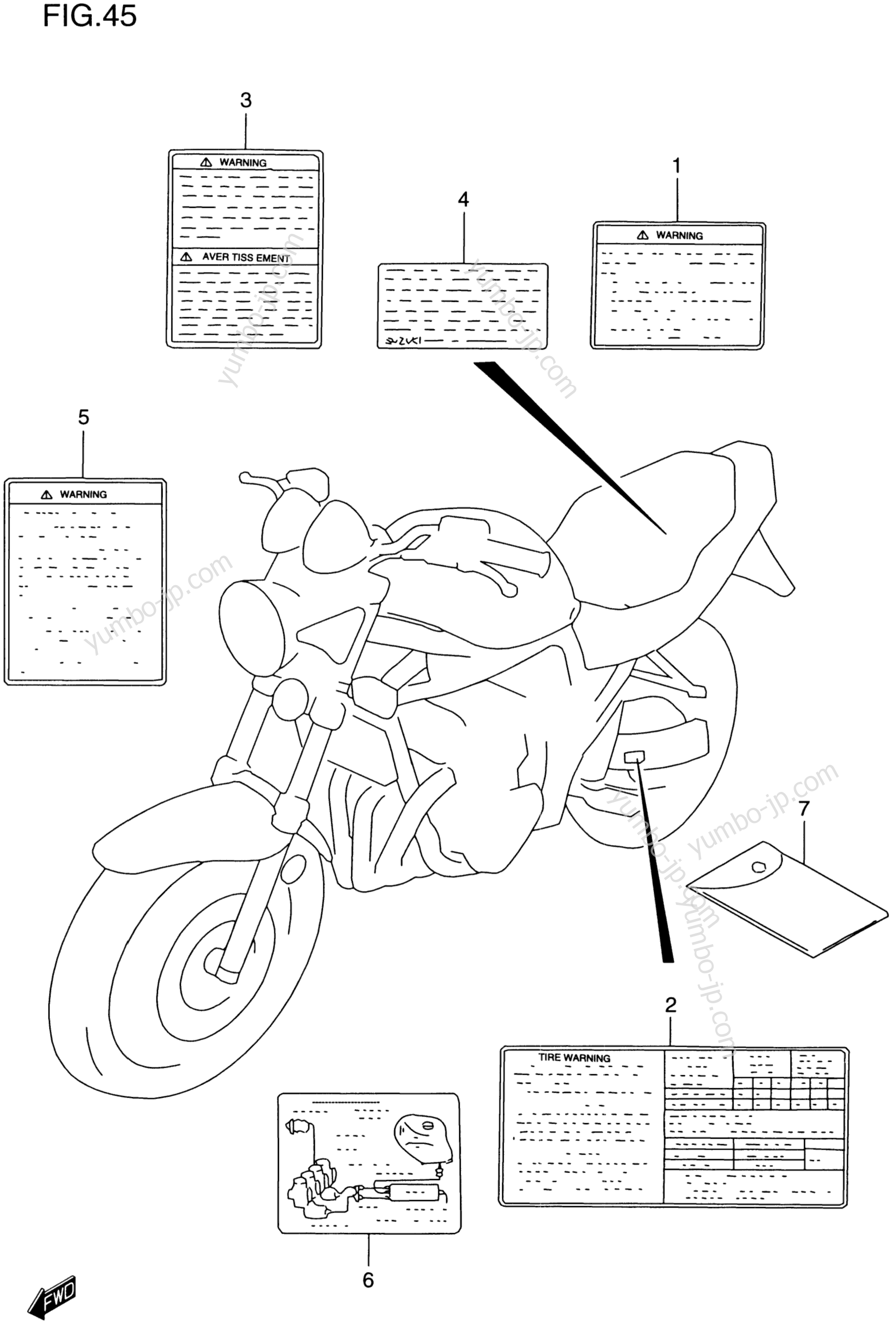 Эмблемы, наклейки для мотоциклов SUZUKI Bandit (GSF1200S) 1997 г.