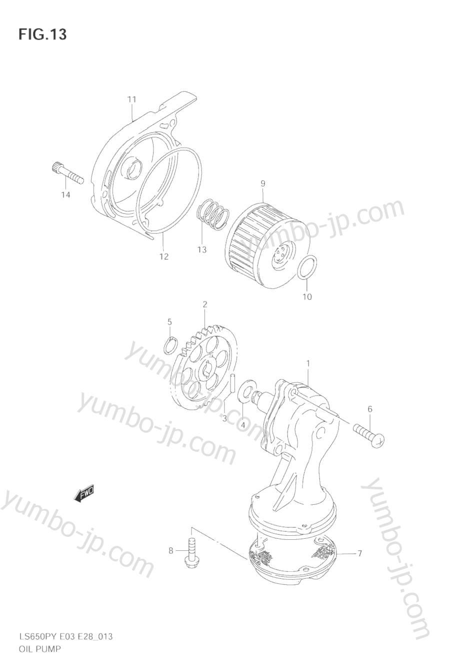 OIL PUMP for motorcycles SUZUKI Savage (LS650P) 2002 year