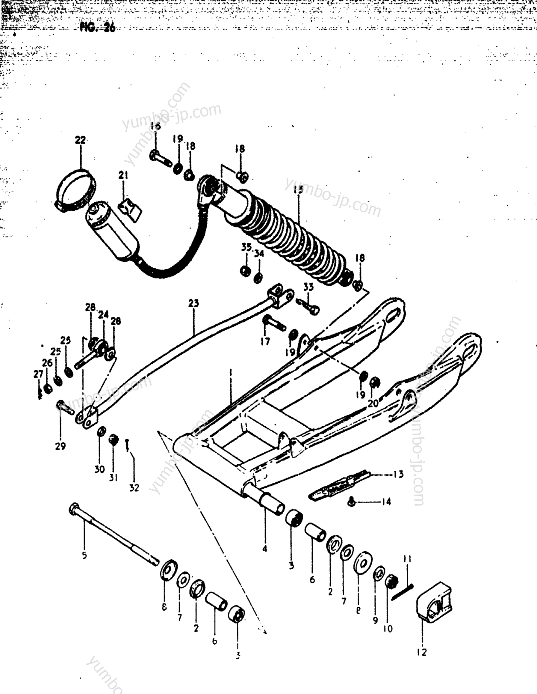 REAR SWINGING ARM (RM125N) for motorcycles SUZUKI RM125 1979 year