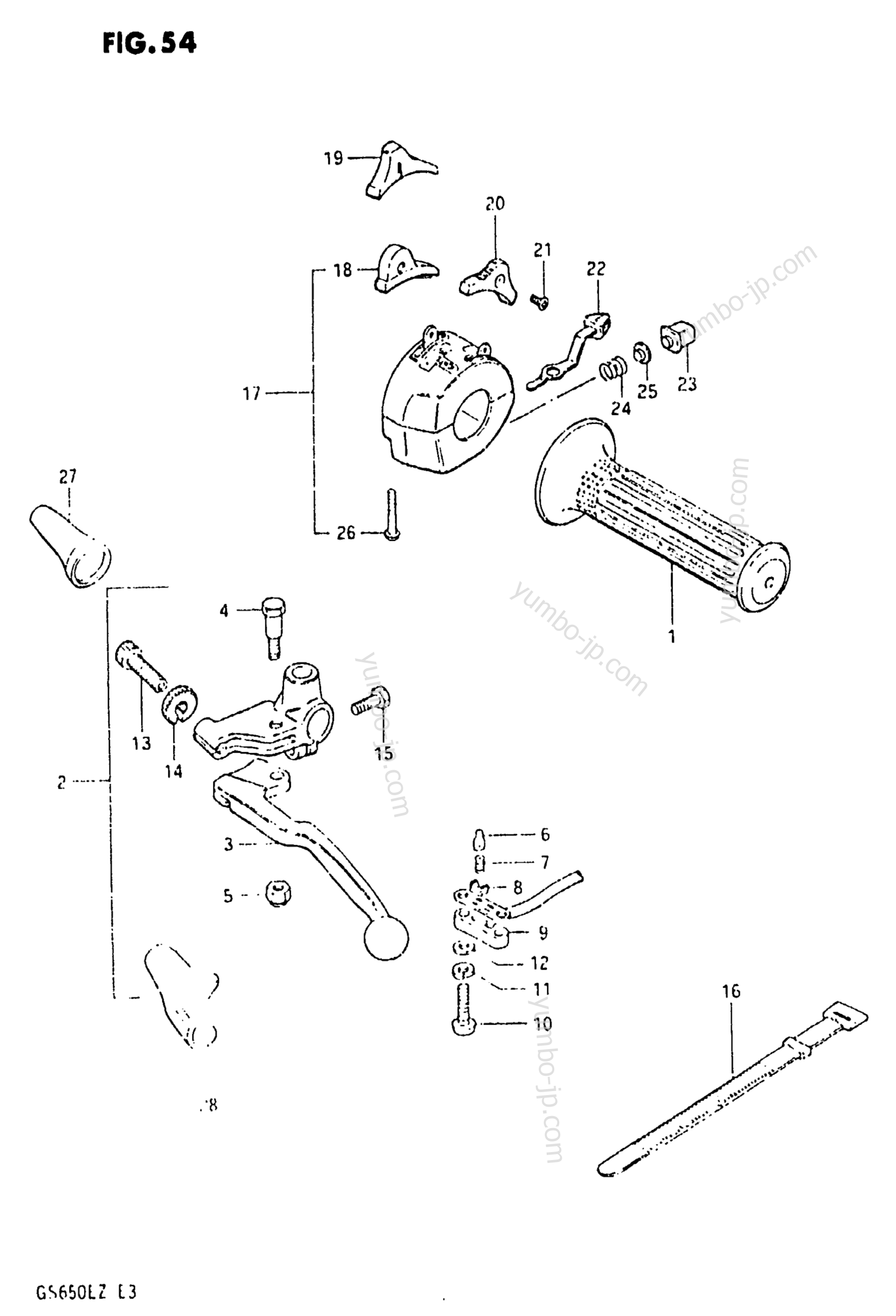 LEFT HANDLE SWITCH (MODEL X) for motorcycles SUZUKI GS650E 1981 year