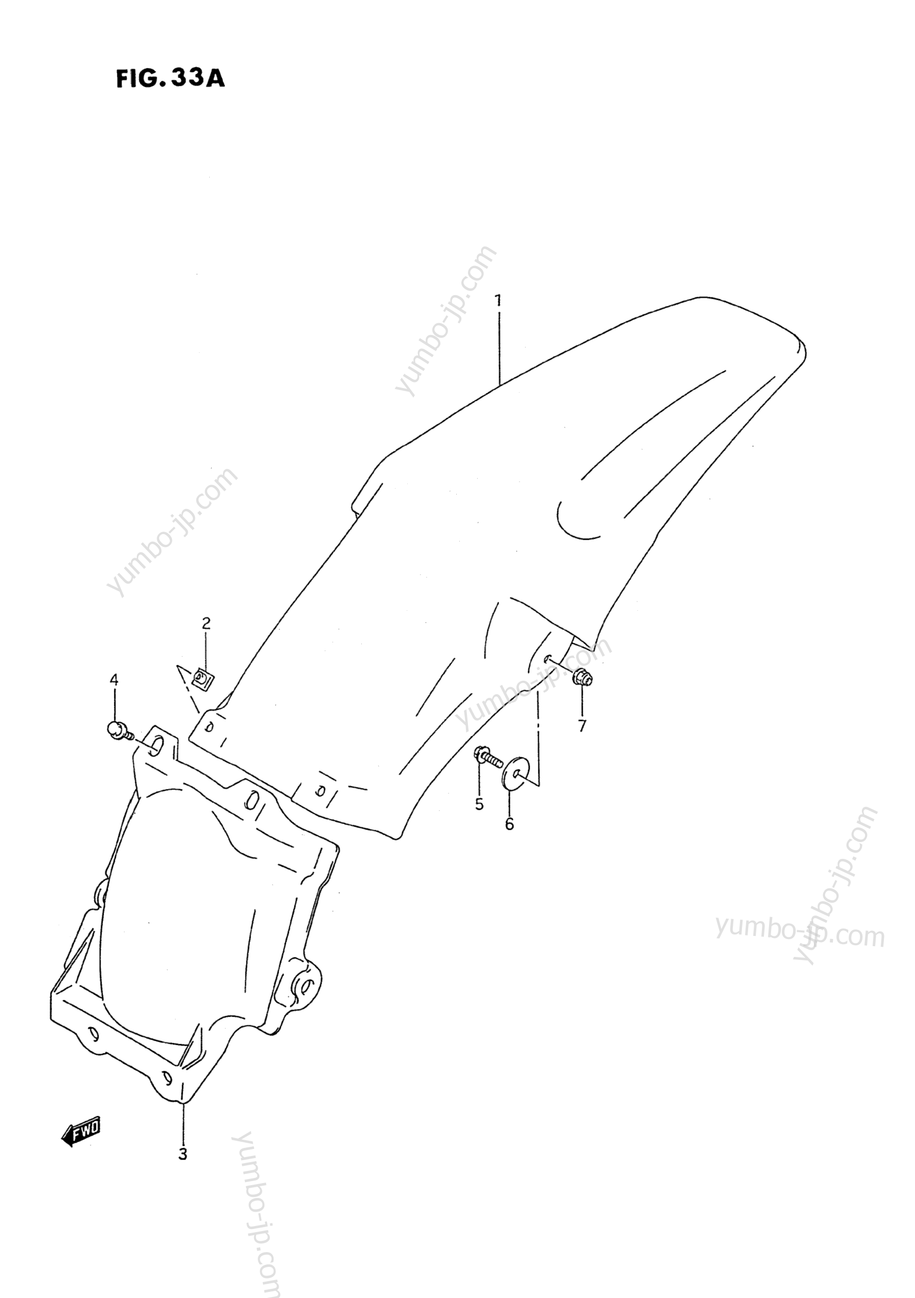 REAR FENDER (MODEL P/R/S) for motorcycles SUZUKI RM125 1993 year