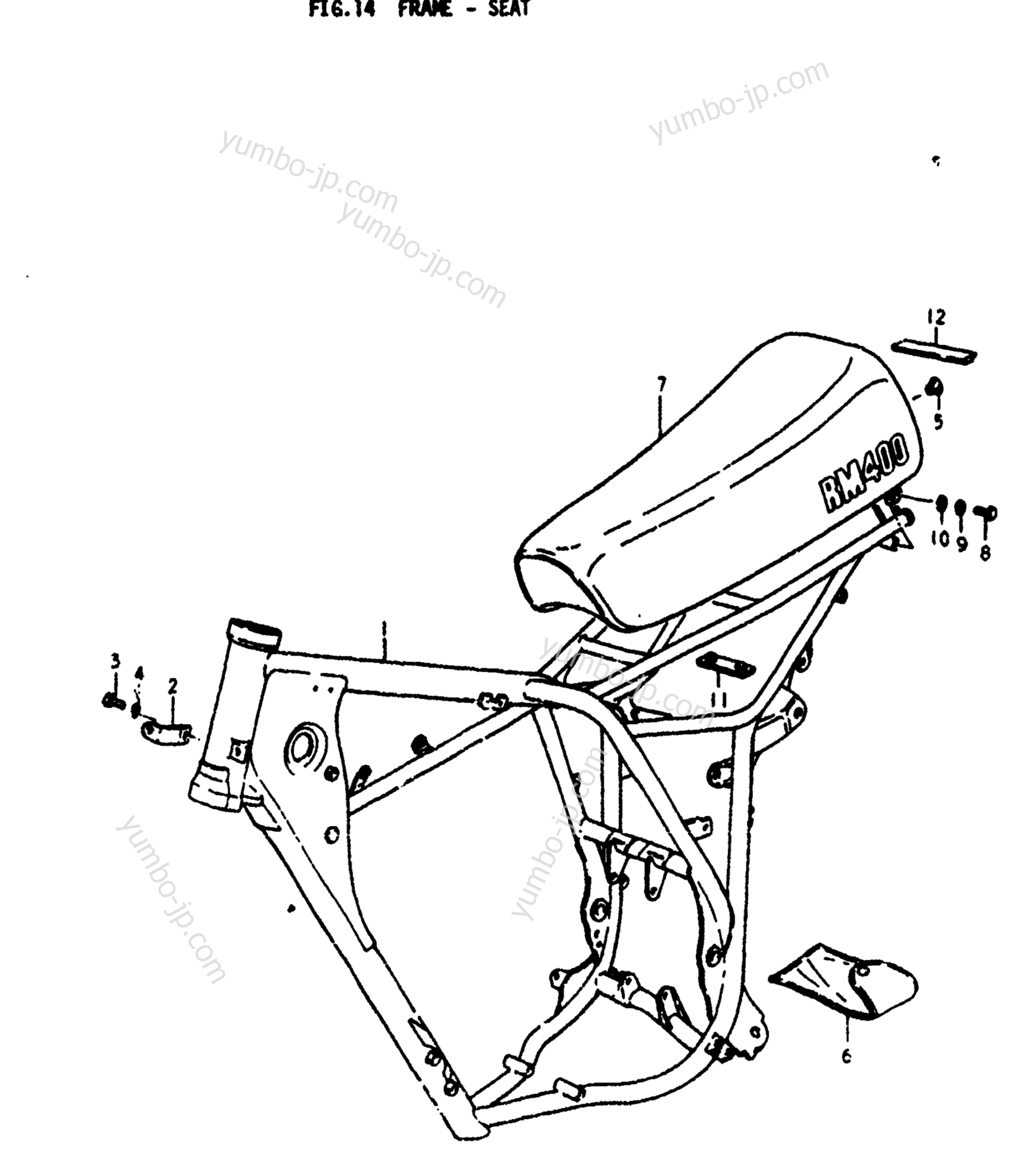 FRAME - SEAT for motorcycles SUZUKI RM400 1978 year