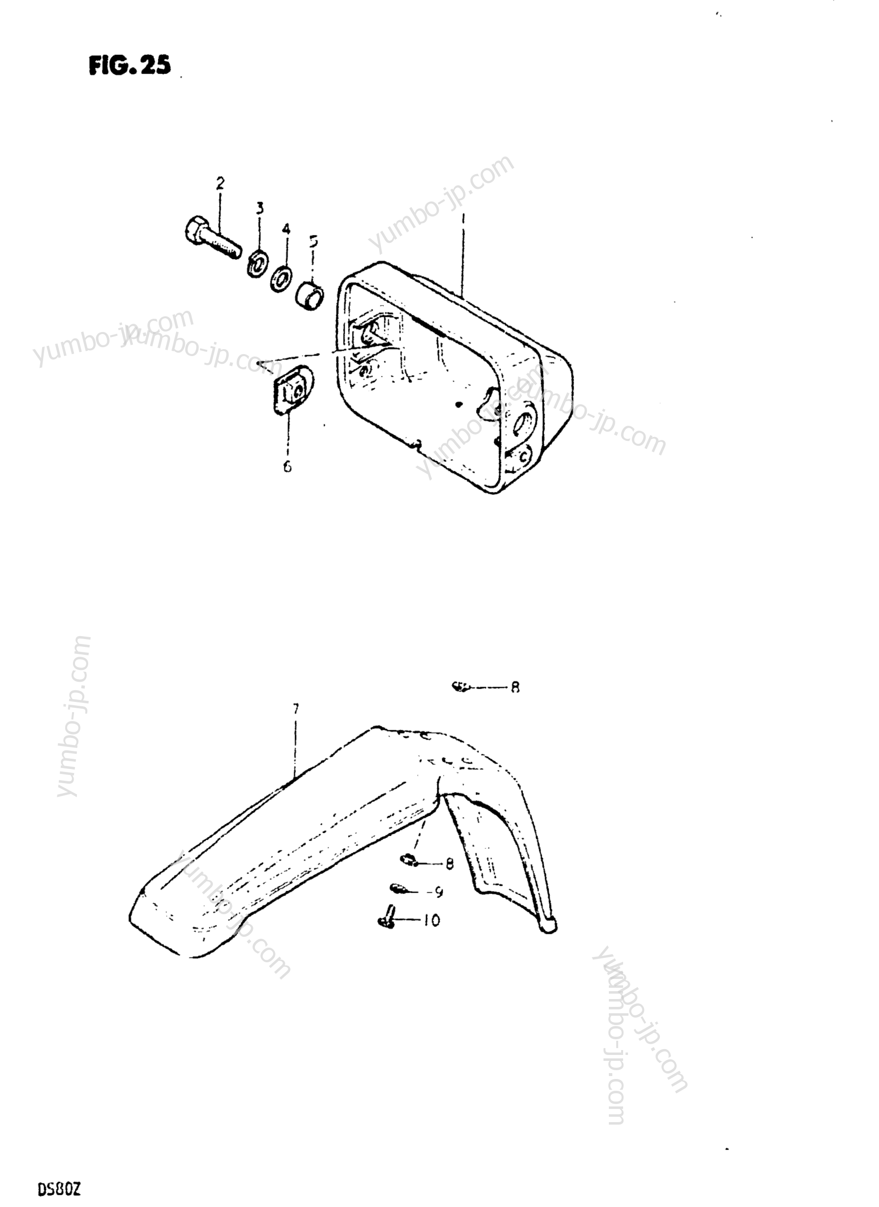 HEADLAMP HOUSING - FRONT FENDER для мотоциклов SUZUKI DS80 1981 г.