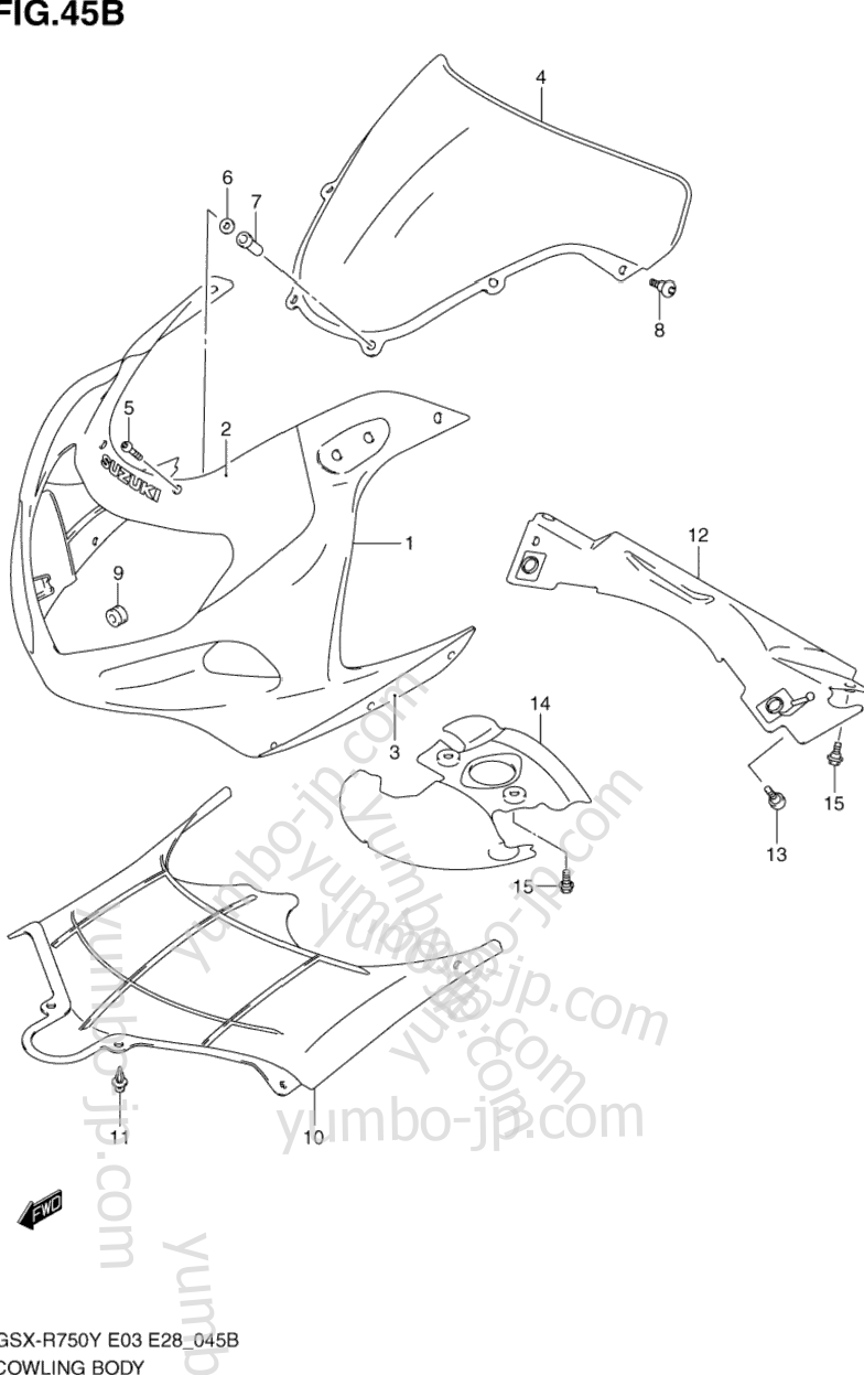 COWLING BODY (MODEL K2) for motorcycles SUZUKI GSX-R750 2000 year