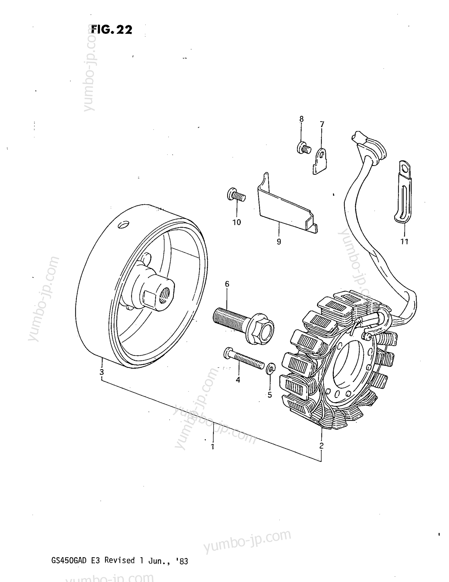 GENERATOR for motorcycles SUZUKI GS450GA 1983 year