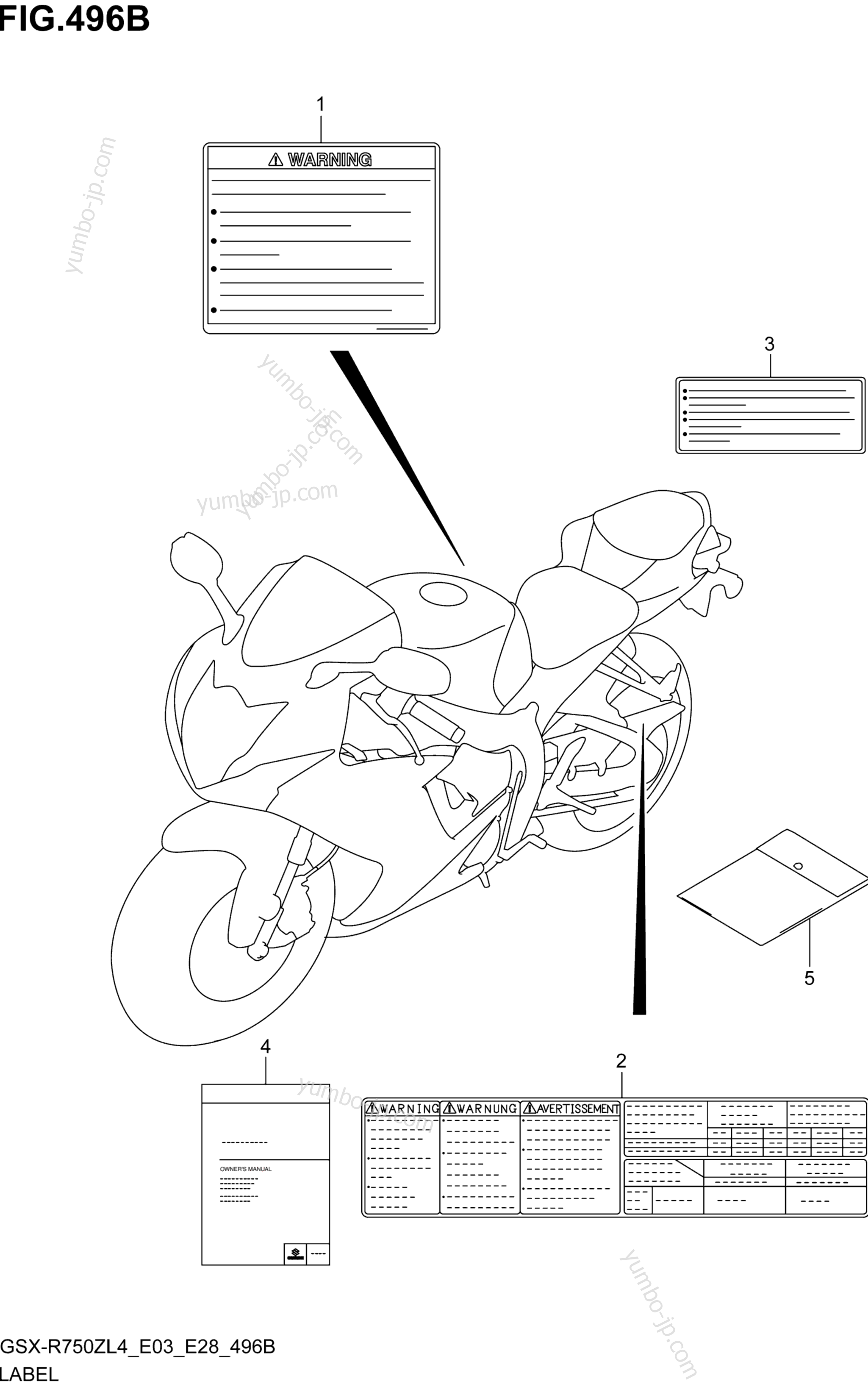 LABEL (GSX-R750ZL4 E28) для мотоциклов SUZUKI GSX-R750Z 2014 г.