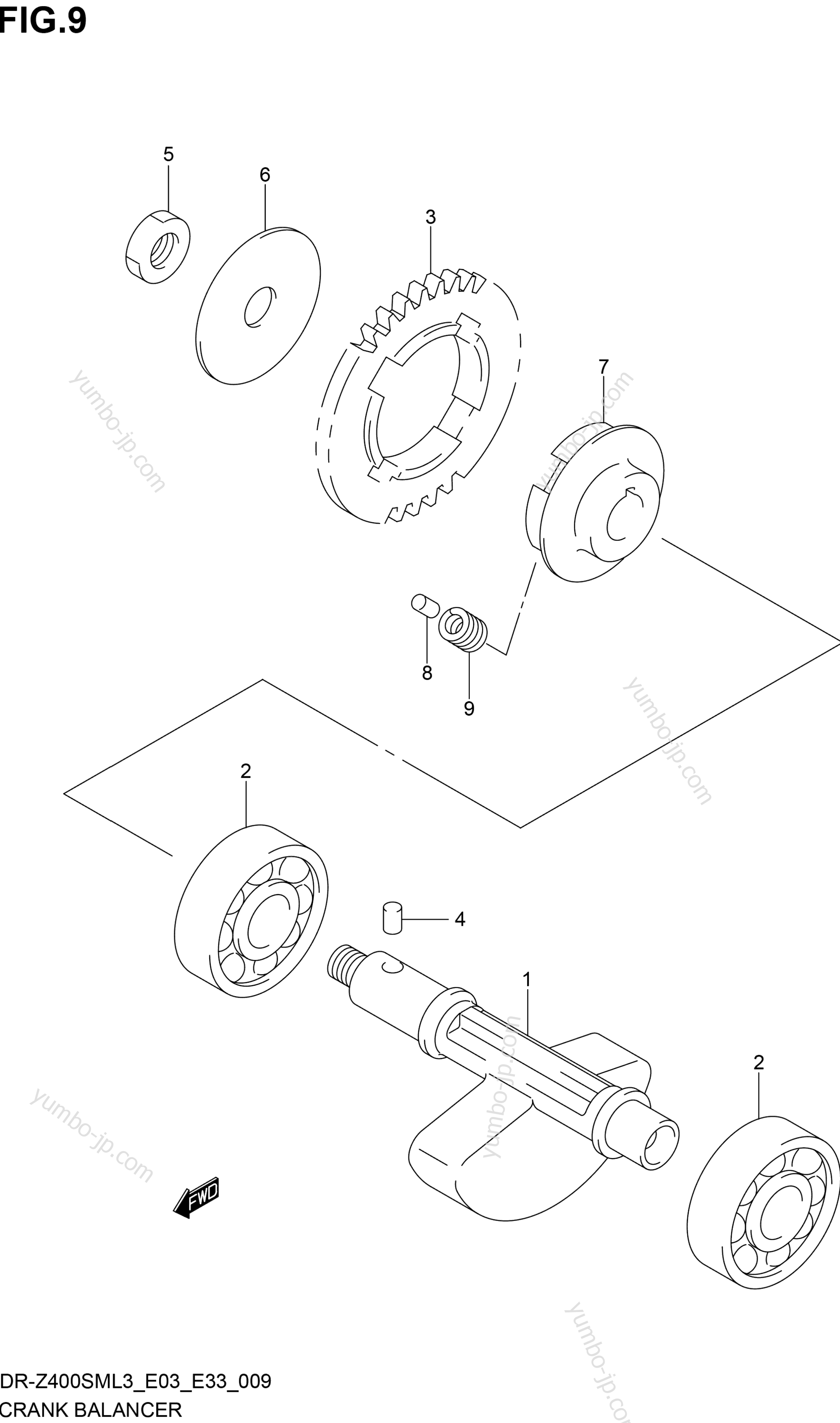 Crank Balancer for motorcycles SUZUKI DR-Z400SM 2013 year