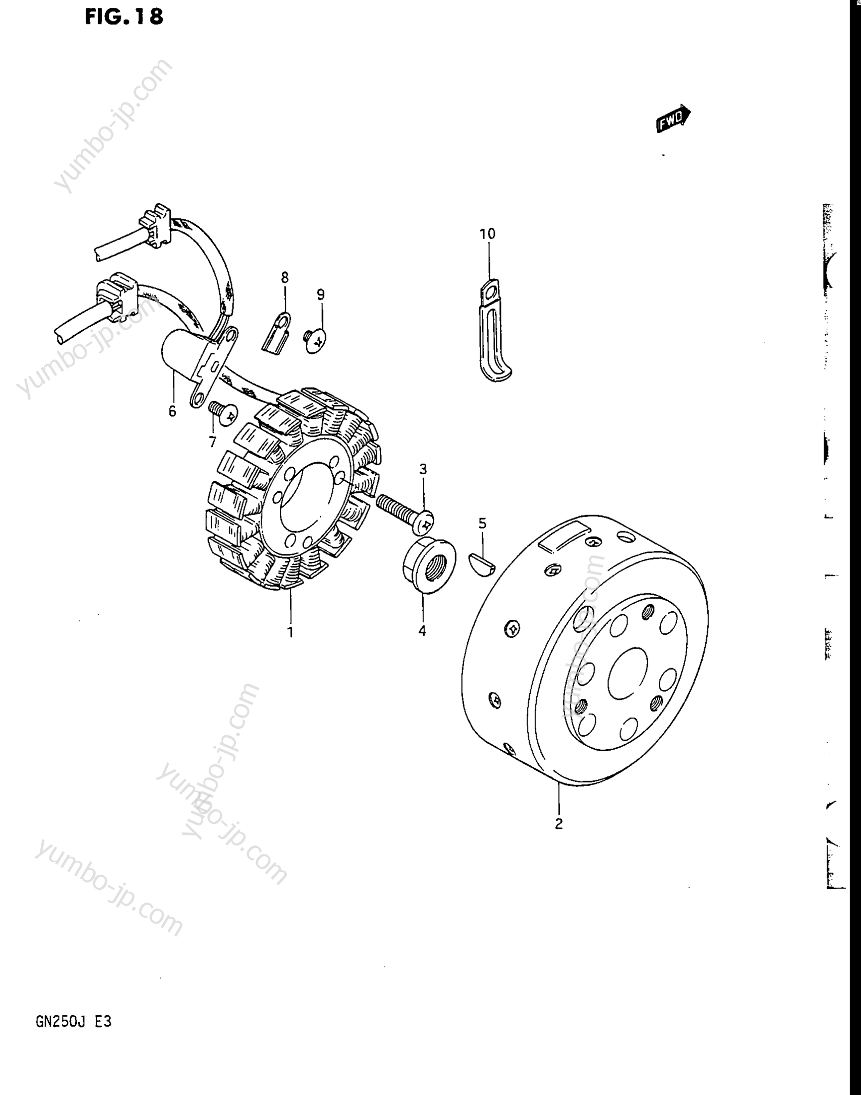 MAGNETO for motorcycles SUZUKI 1985, (GN250) 1988 year