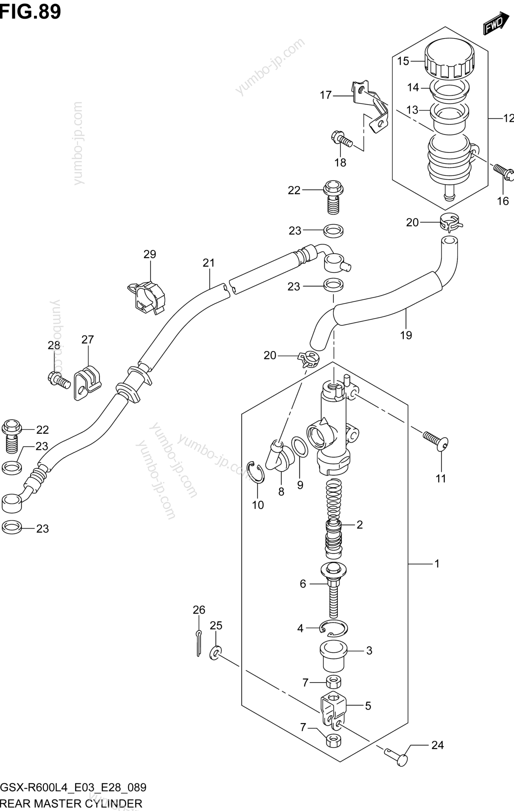 REAR MASTER CYLINDER для мотоциклов SUZUKI GSX-R600 2014 г.