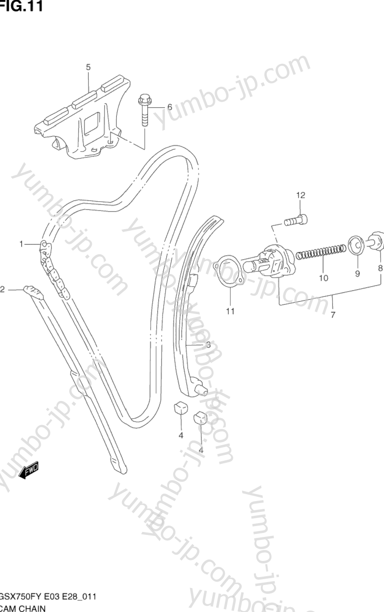 CAM CHAIN для мотоциклов SUZUKI Katana (GSX750F) 2001 г.