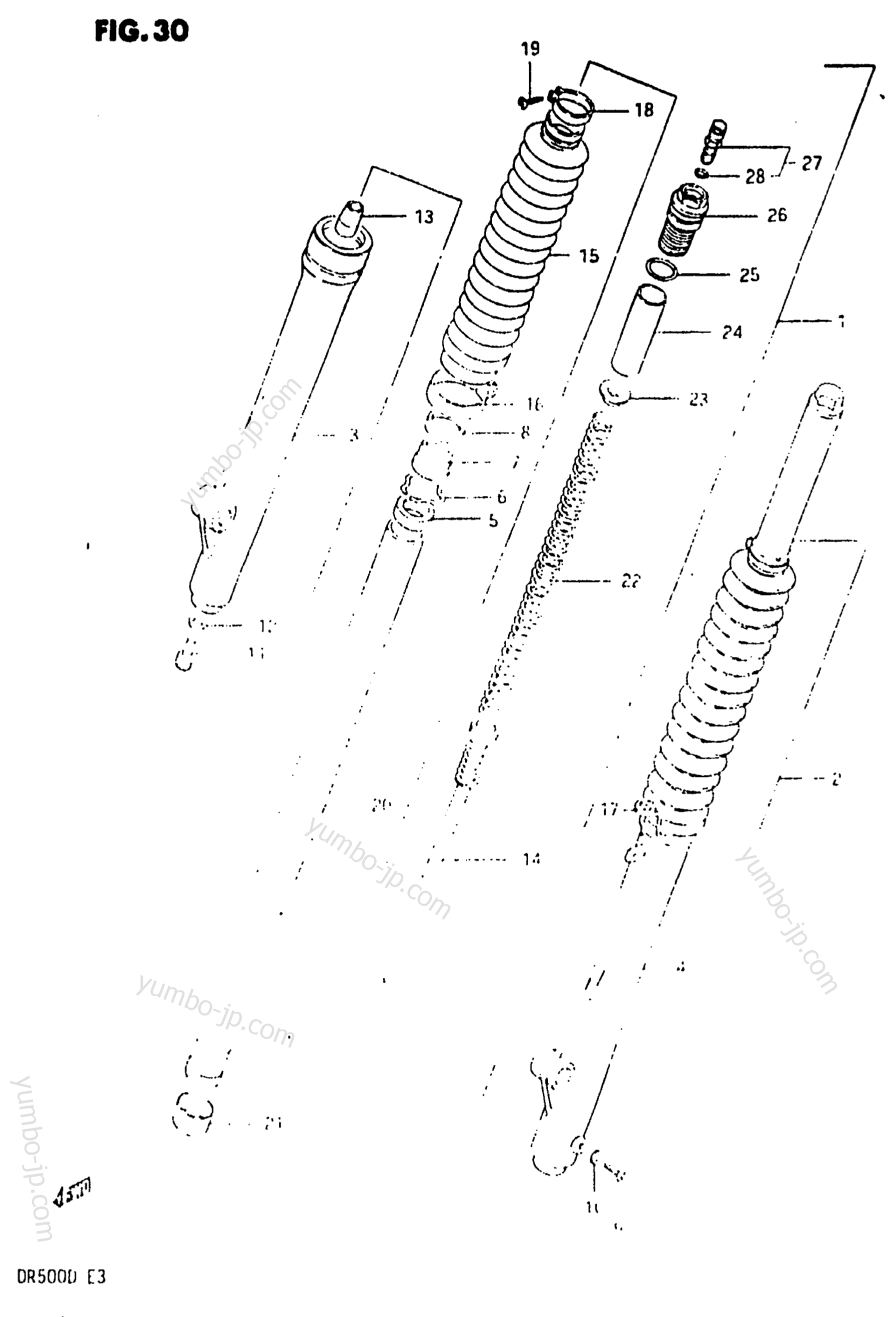 FRONT FORK для мотоциклов SUZUKI DR500 1983 г.