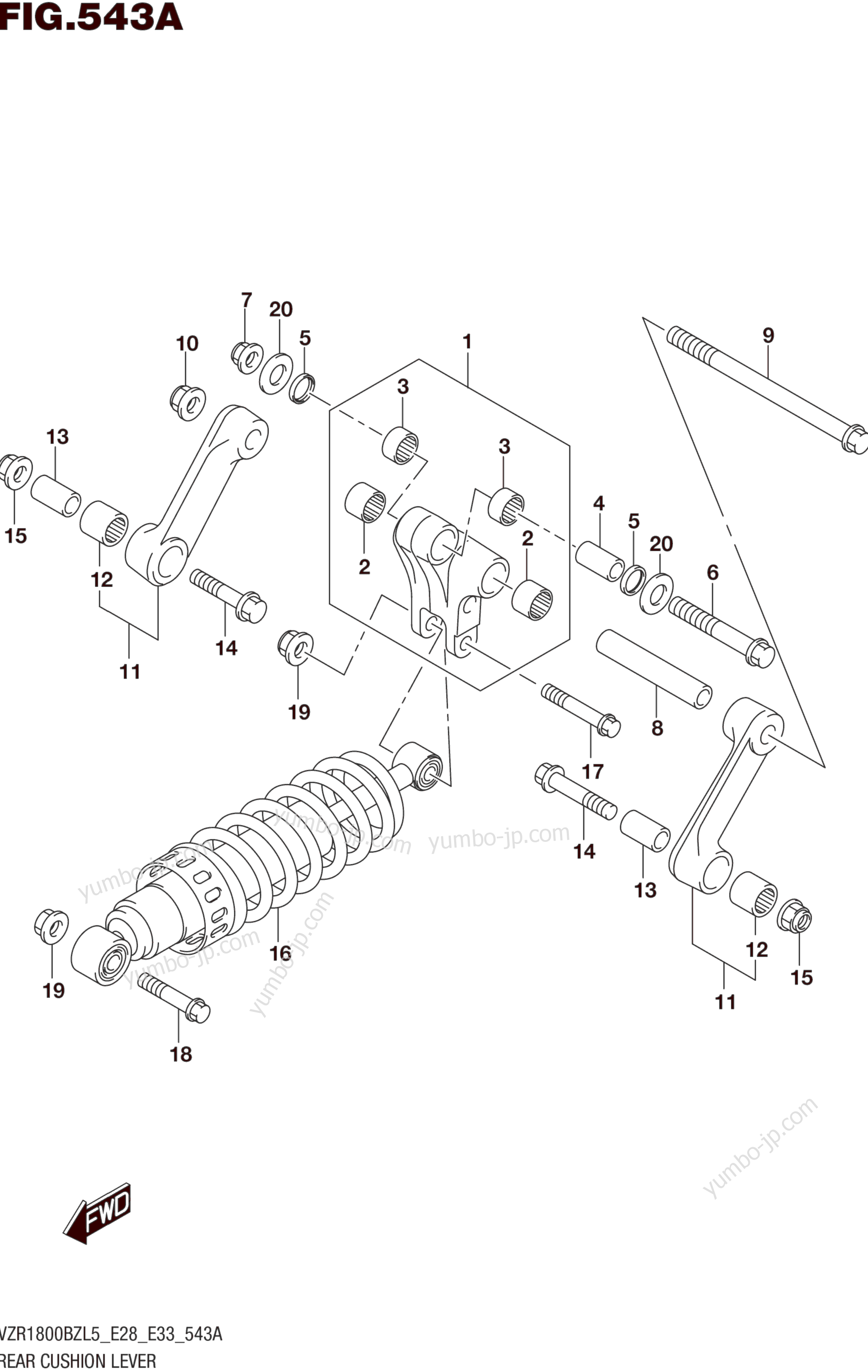 REAR CUSHION LEVER (VZR1800BZL5 E28) для мотоциклов SUZUKI VZR1800BZ 2015 г.