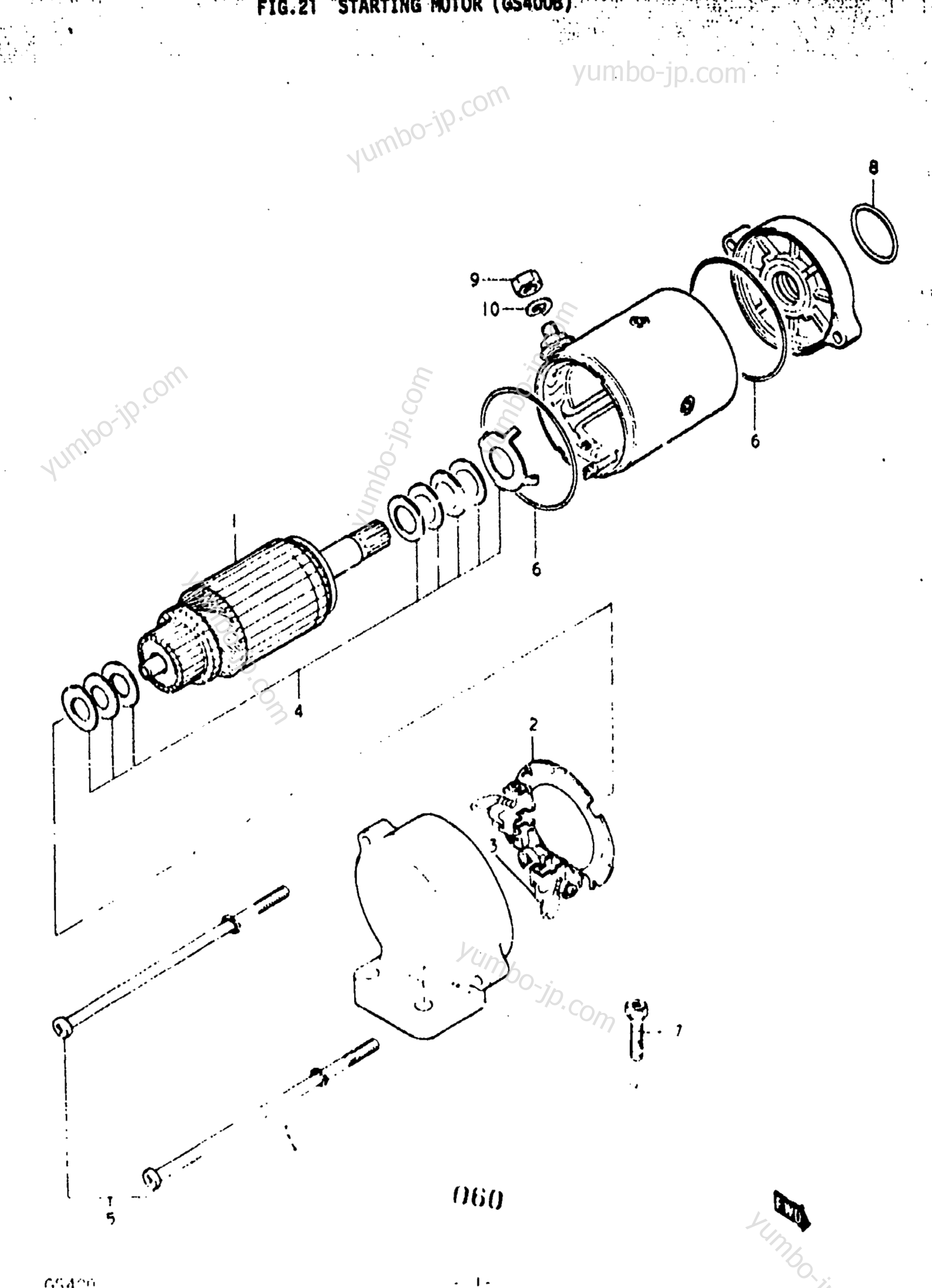 STARTING MOTOR (GS4008) for motorcycles SUZUKI GS400 1977 year