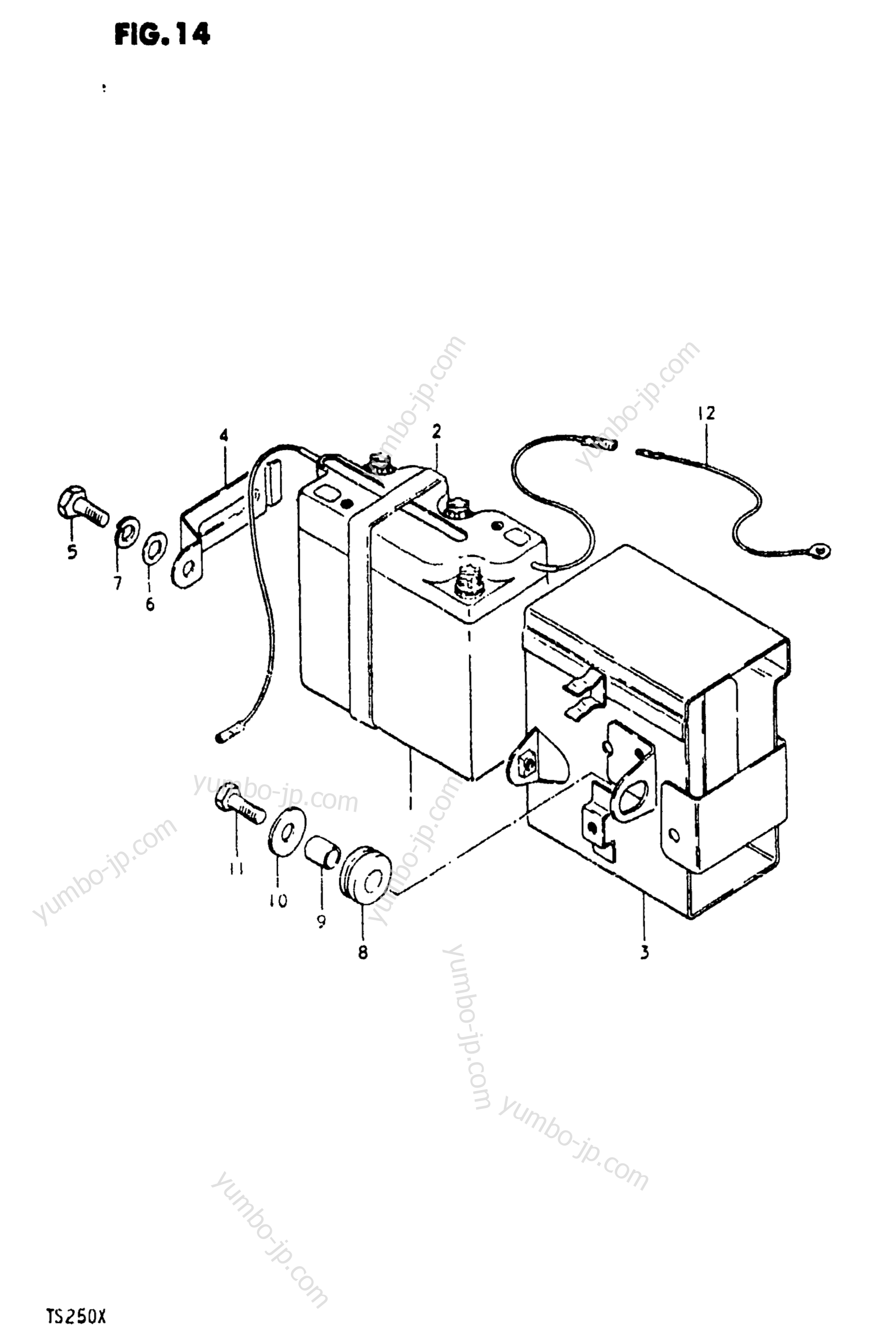 BATTERY для мотоциклов SUZUKI TS250 1981 г.