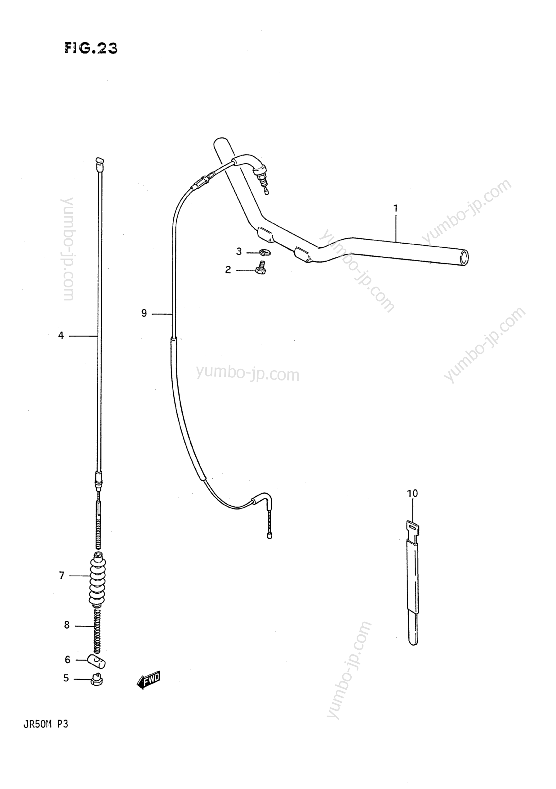 Handlebar - Cable for motorcycles SUZUKI JR50 1989 year