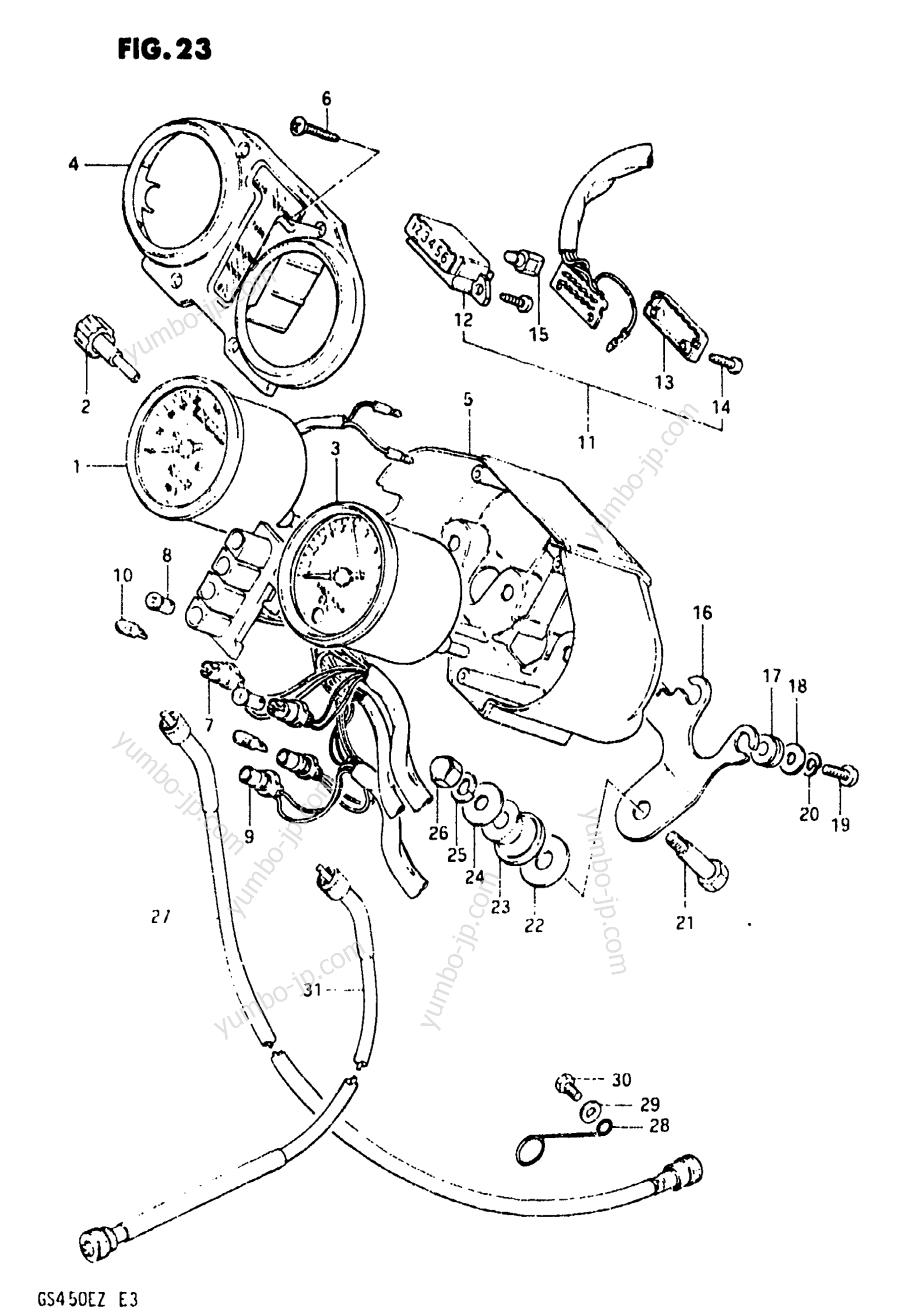 Speedometer - Tachometer for motorcycles SUZUKI GS450ST 1980 year