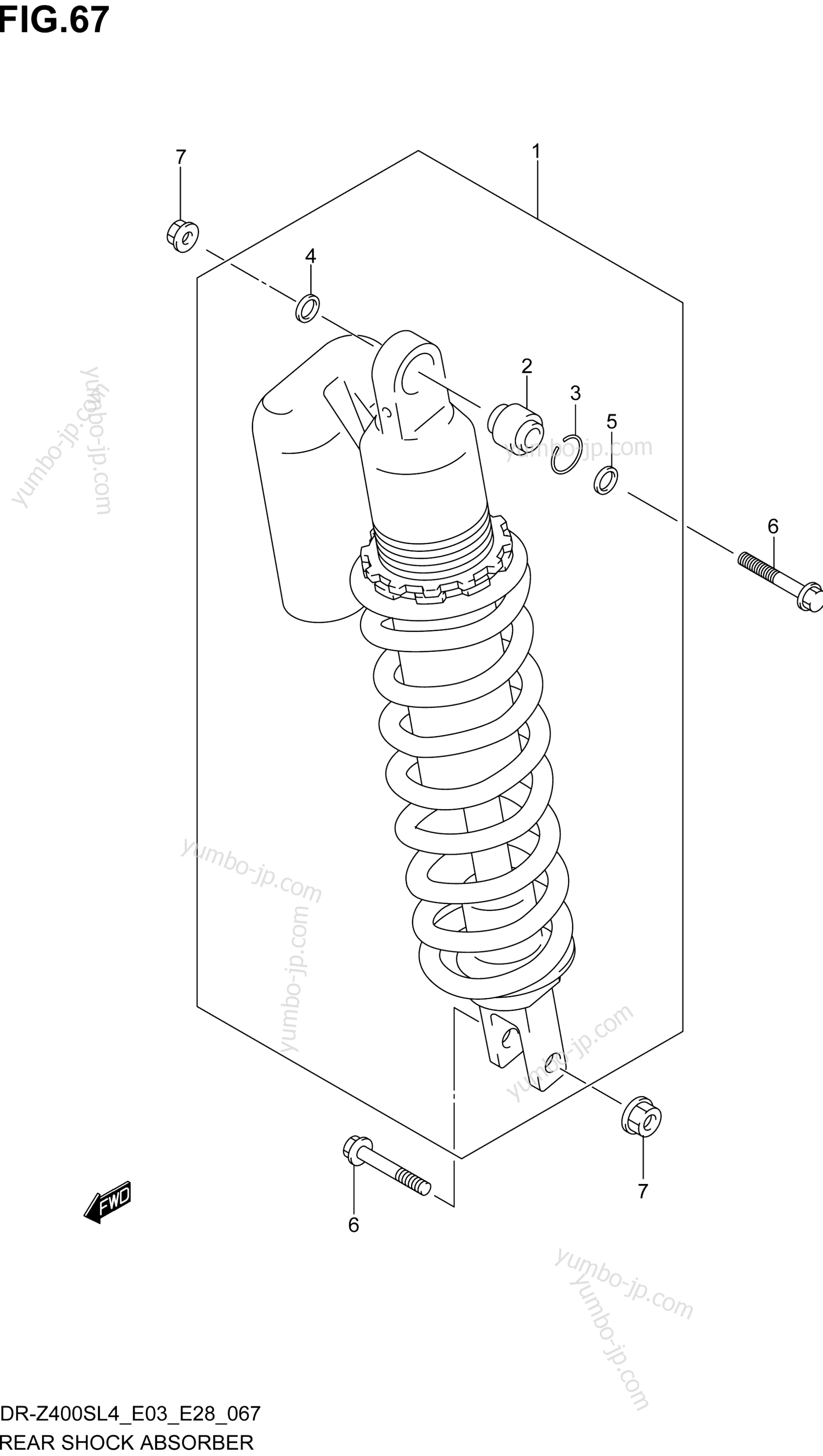 REAR SHOCK ABSORBER (DR-Z400SL4 E33) для мотоциклов SUZUKI DR-Z400S 2014 г.