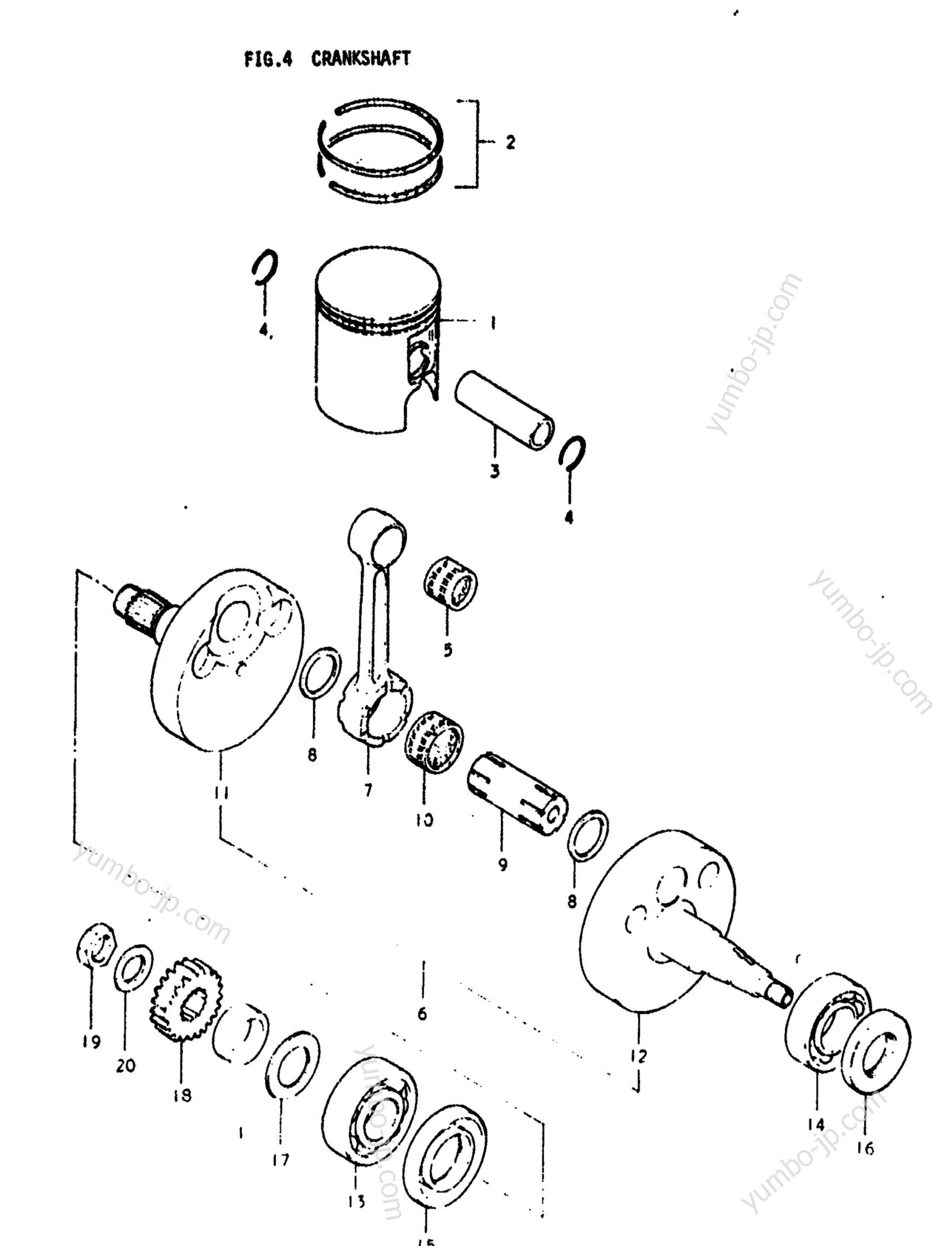 CRANKSHAFT for motorcycles SUZUKI PE175 1979 year