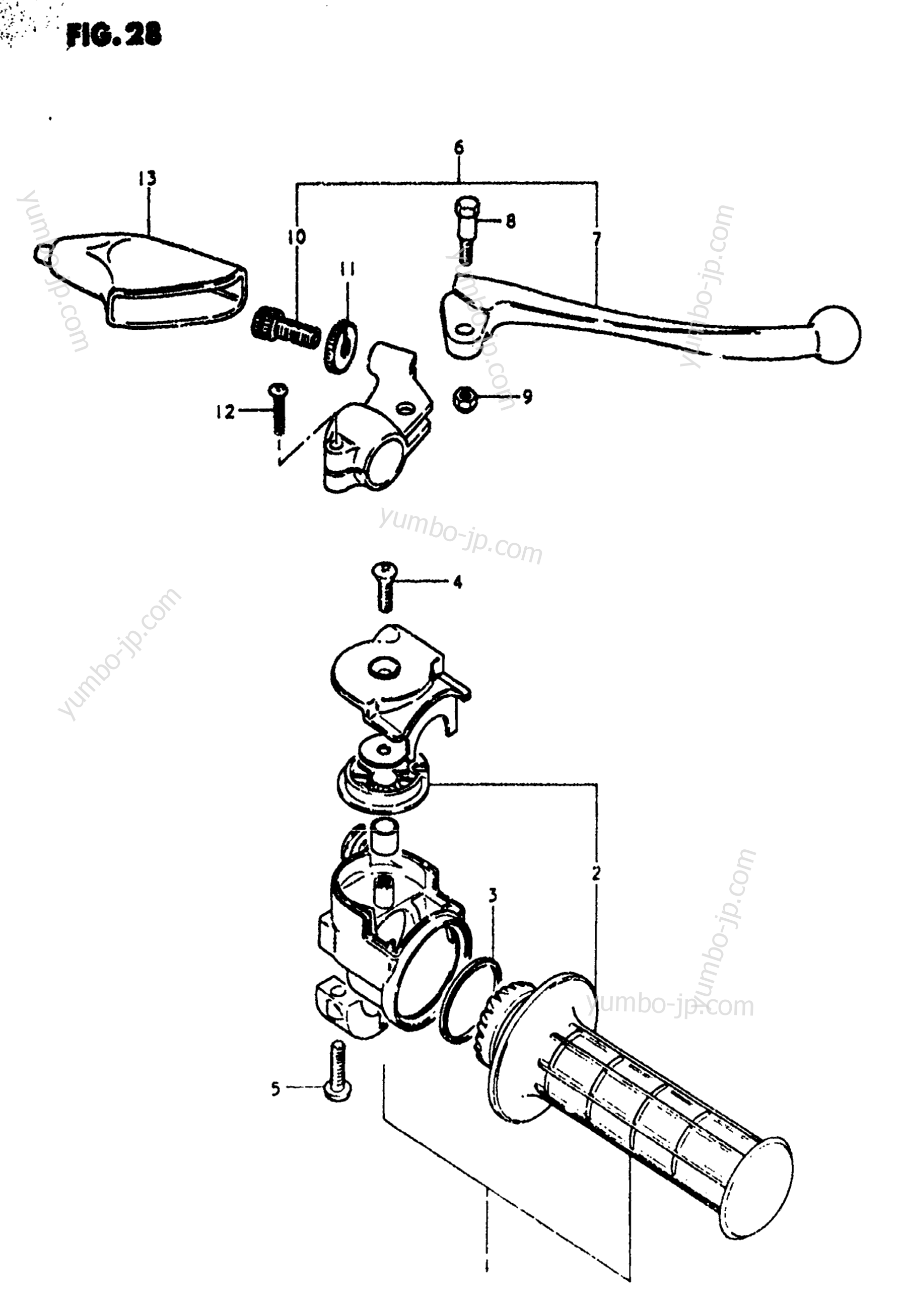 RIGHT HANDLE GRIP (MODEL T) для мотоциклов SUZUKI PE175 1980 г.