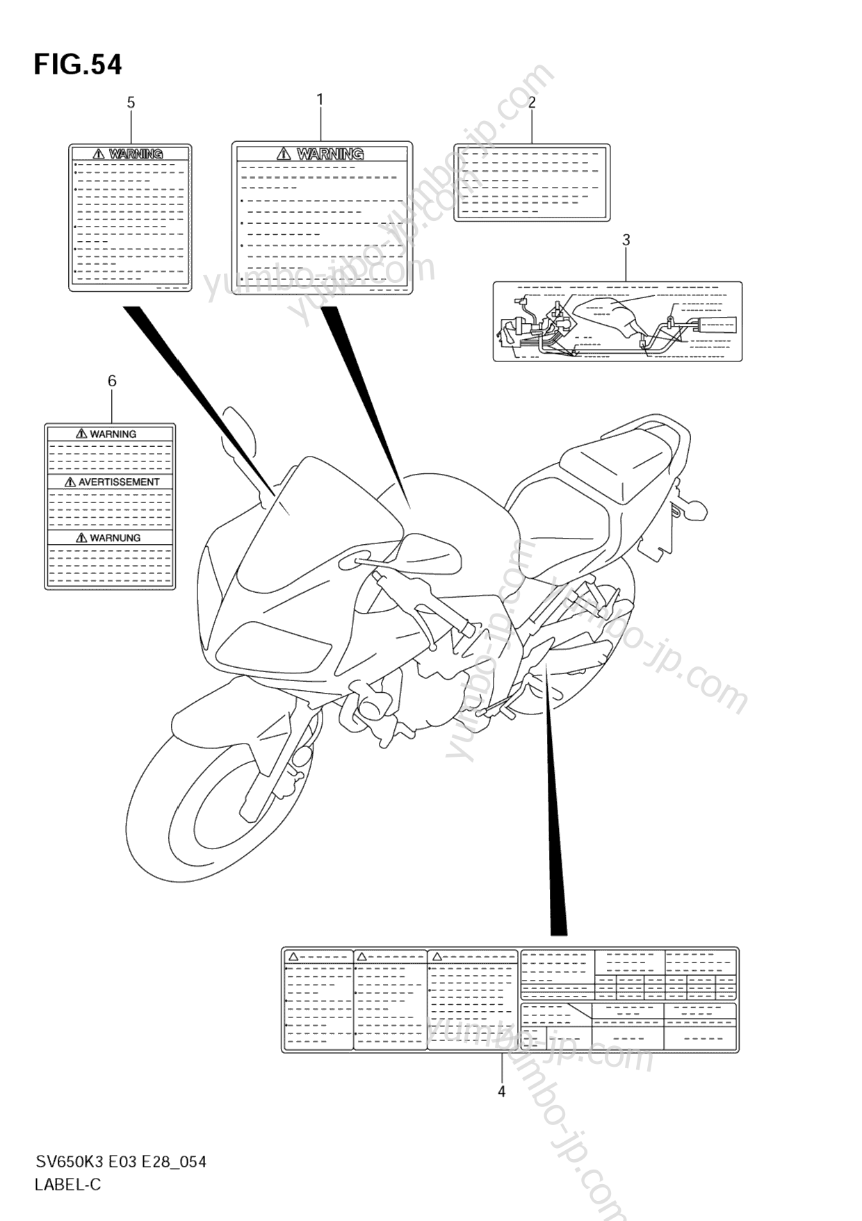 LABEL (MODEL K3/K4/K5/K6) для мотоциклов SUZUKI SV650S 2006 г.