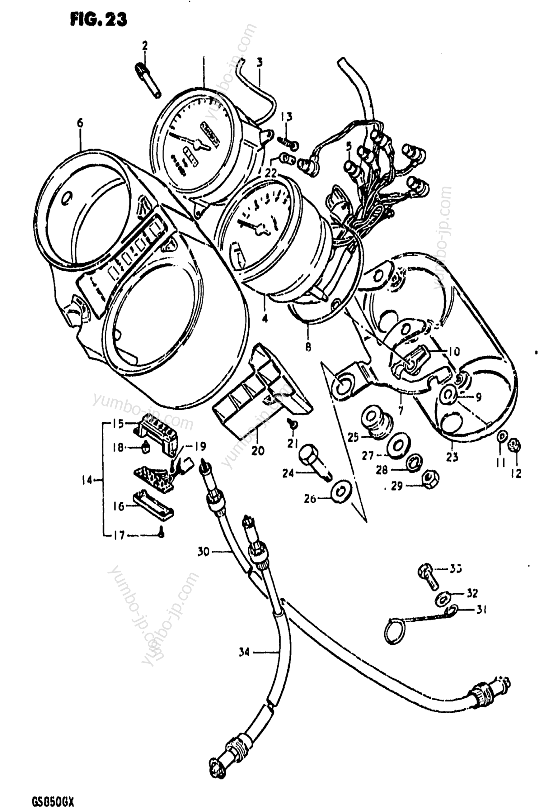 Speedometer-Tachometer for motorcycles SUZUKI GS850G 1981 year