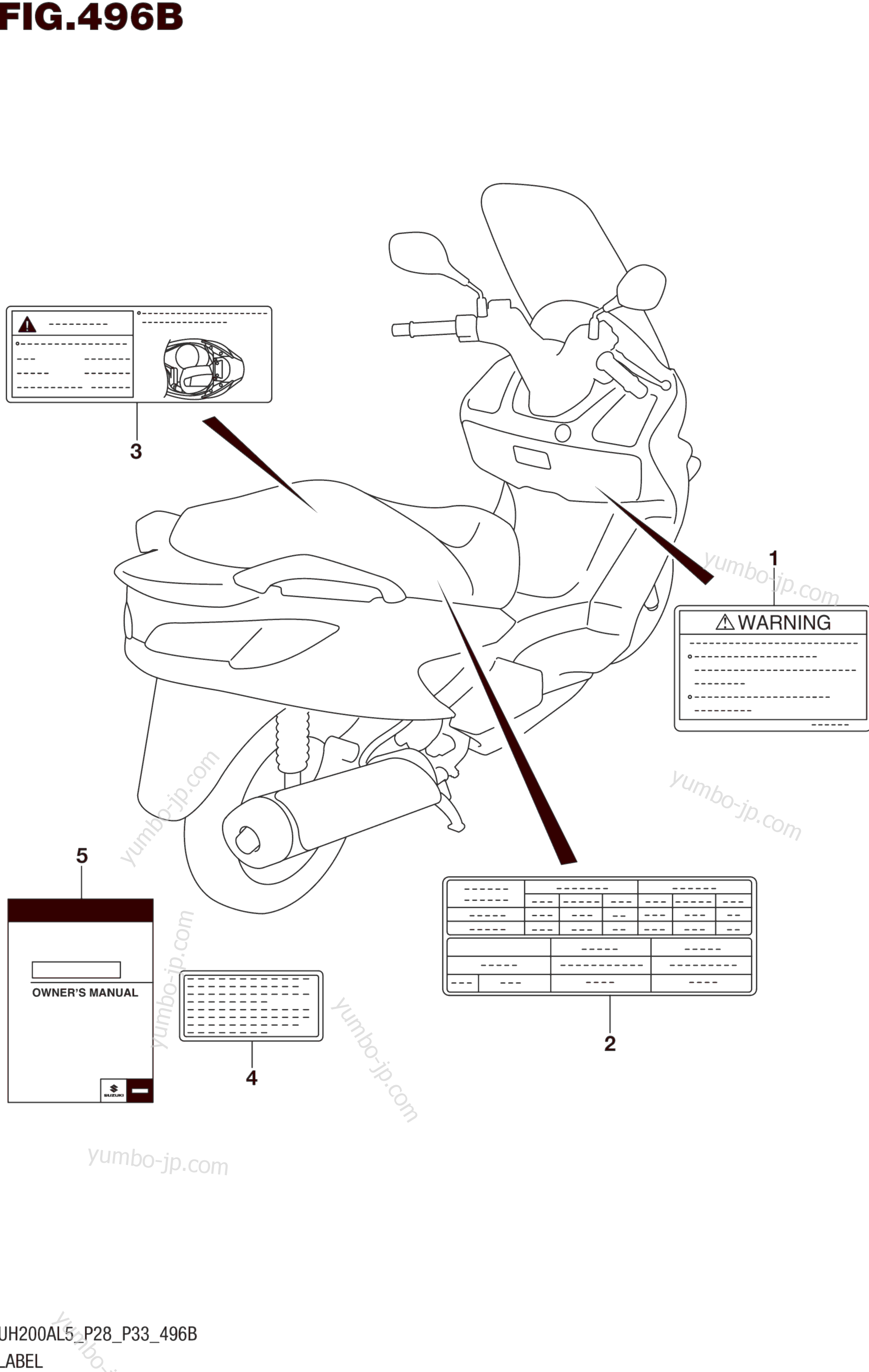 LABEL (UH200AL5 P33) для мотоциклов SUZUKI UH200A 2015 г.