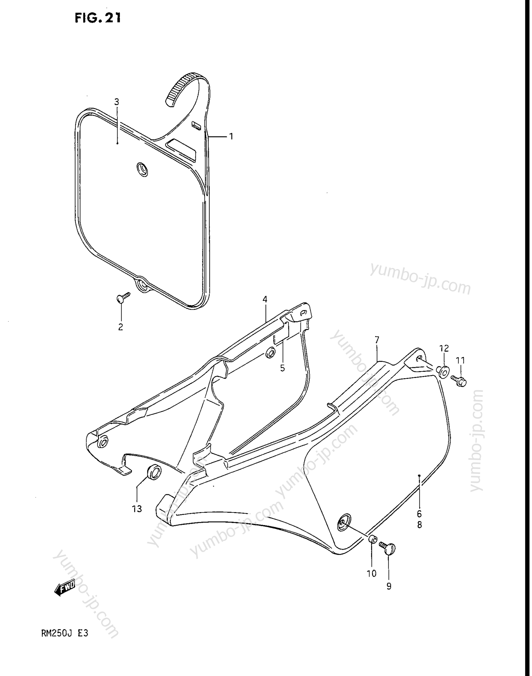 FRAME COVER for motorcycles SUZUKI RM250 1988 year