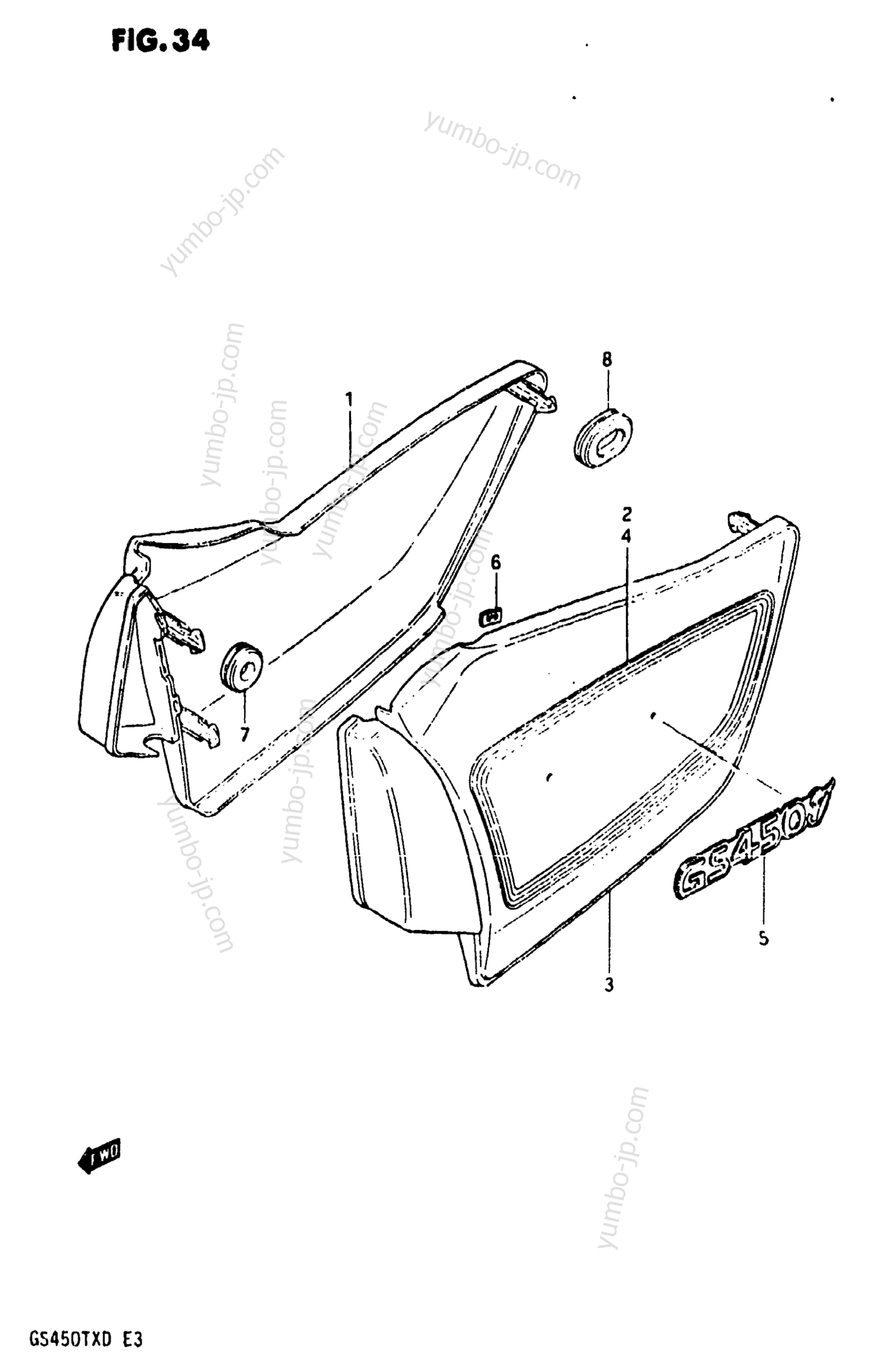 FRAME COVER для мотоциклов SUZUKI GS450TX 1983 г.