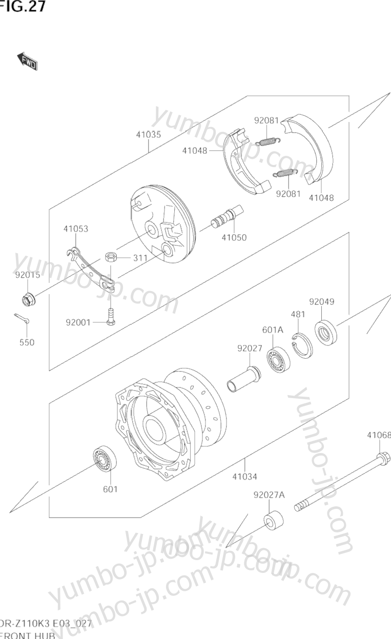 FRONT HUB для мотоциклов SUZUKI DR-Z110 2004 г.