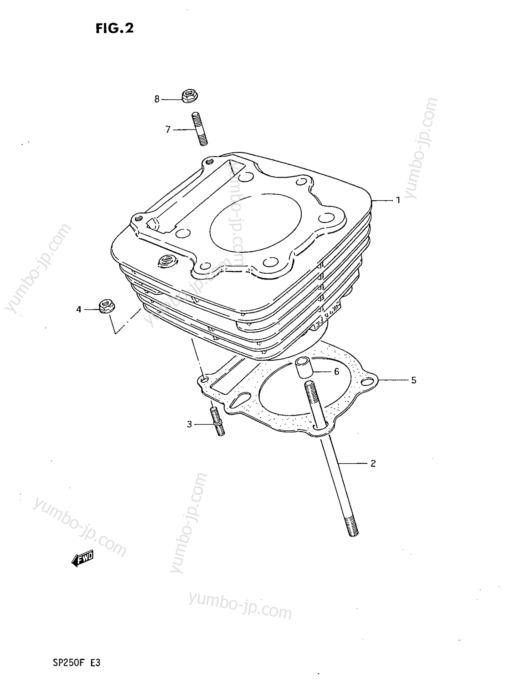 CYLINDER for motorcycles SUZUKI SP250 1985 year