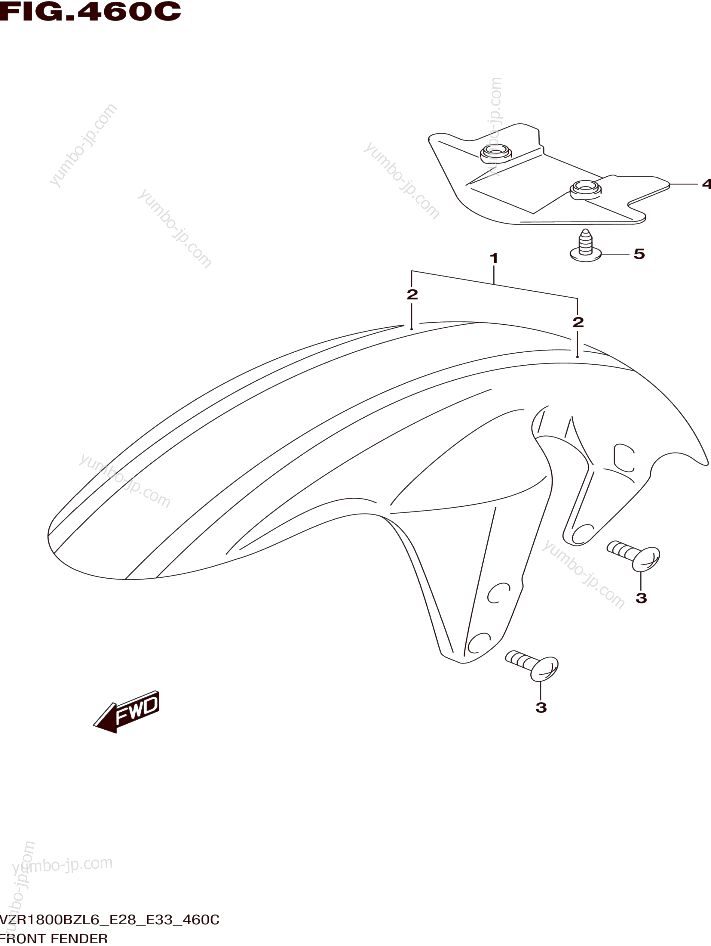 FRONT FENDER (FOR BBD)  (VZR1800BZL6 E33) для мотоциклов SUZUKI VZR1800-BZ 2016 г.